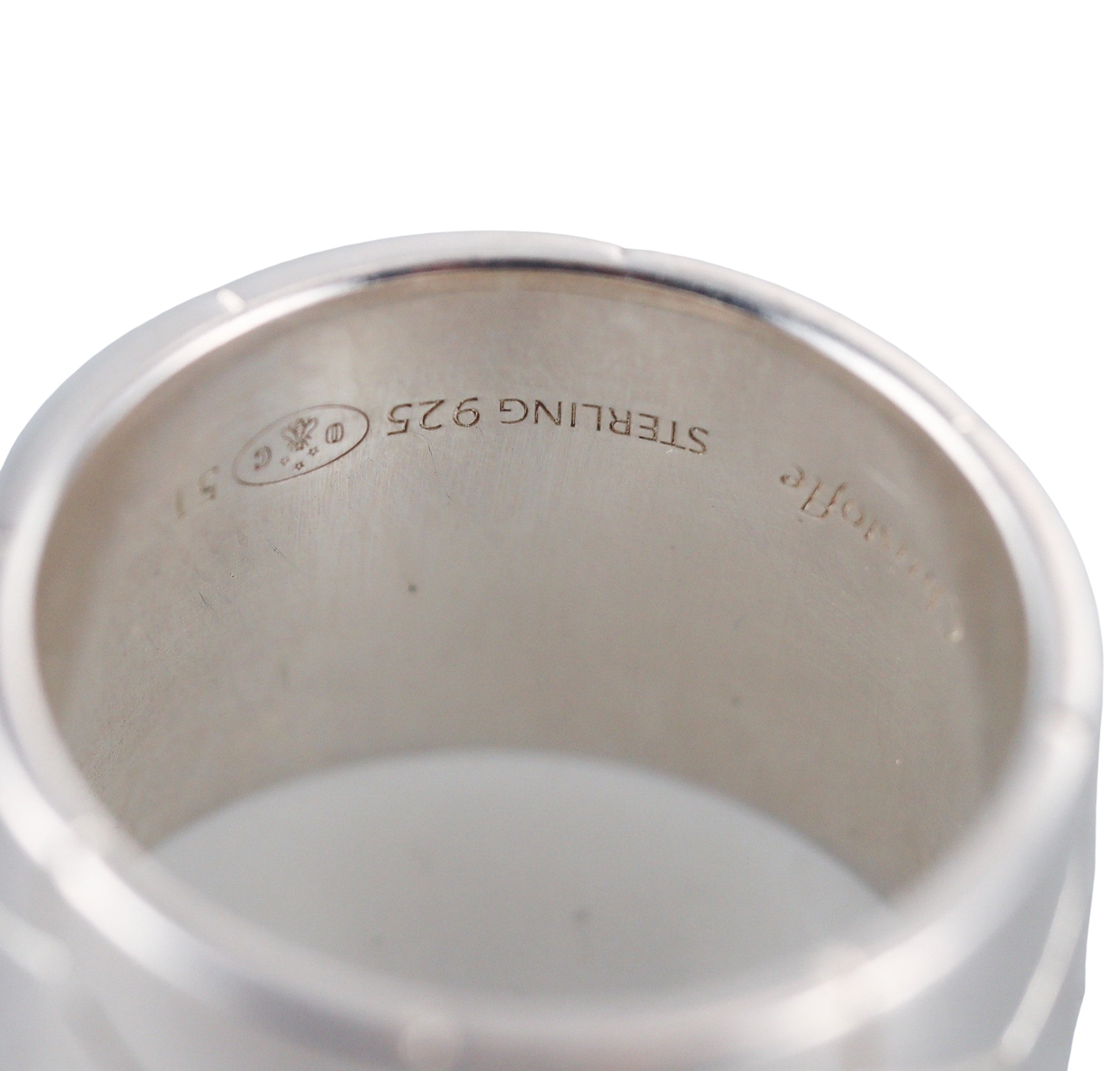 Christofle Sterling Silver Code Royale Ring B0675815102