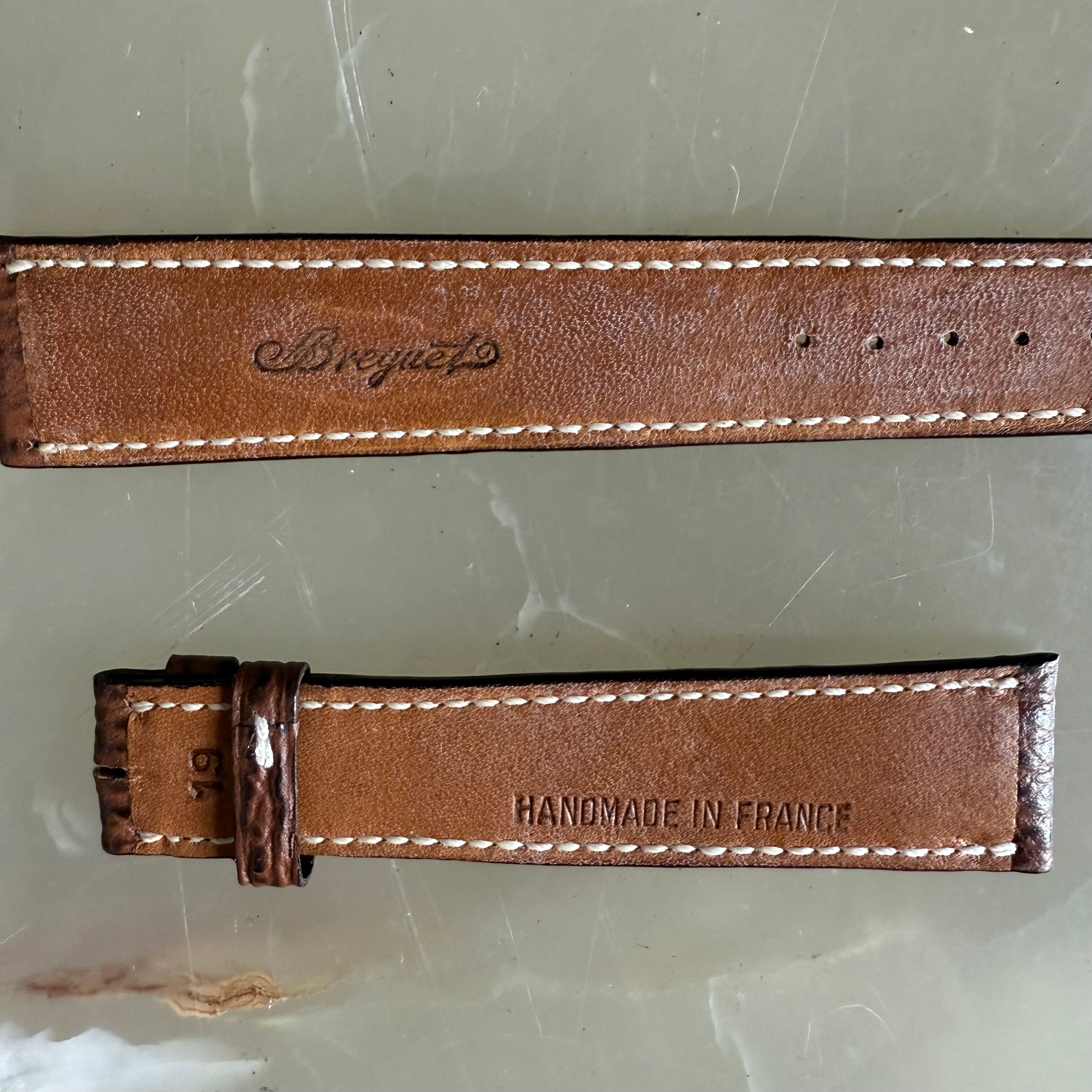 Authentic Breguet Brown Shark Watch Strap Band 19mm Padded & Stitched