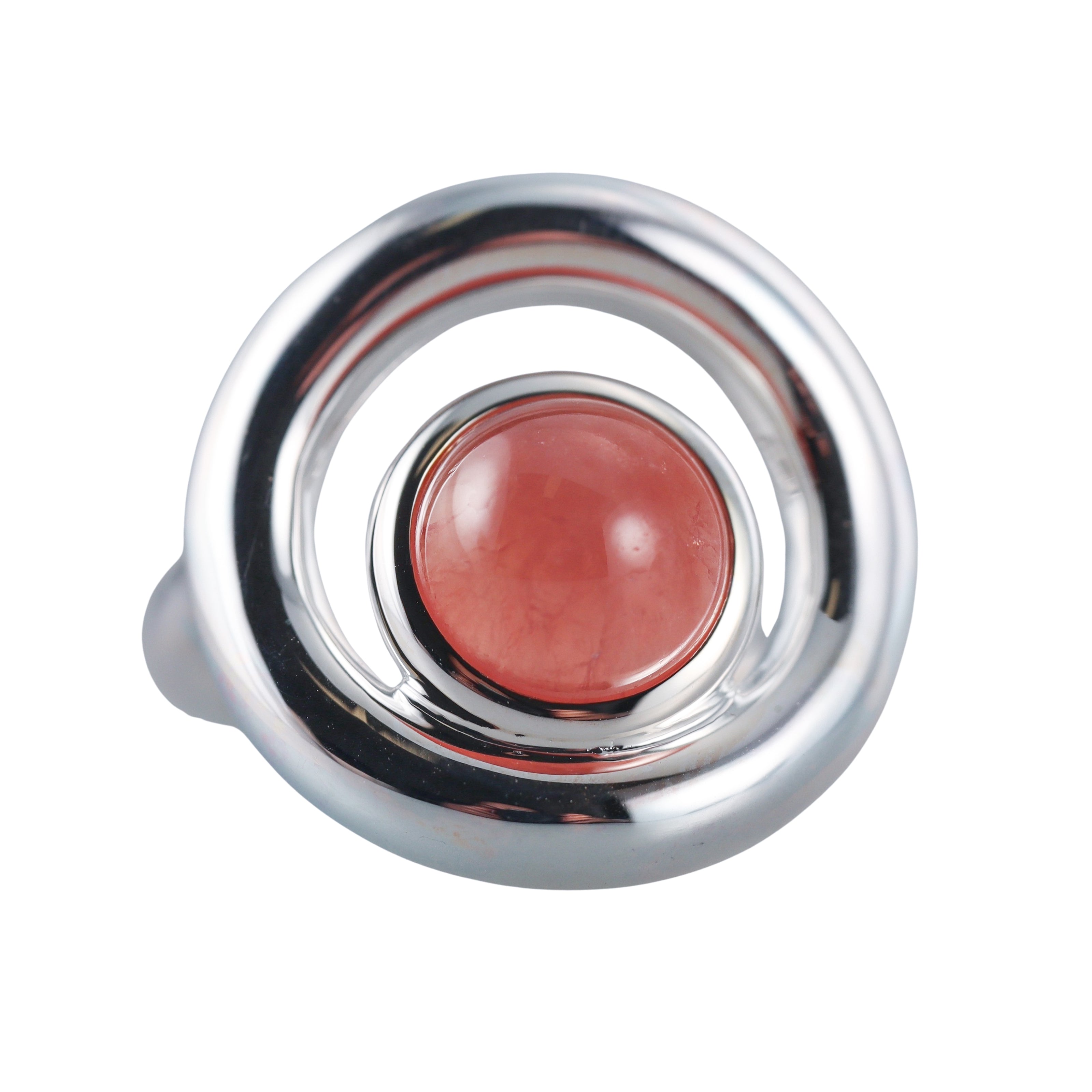 Idole De Christofle Sterling Silver & Rhodocrosite Ring 6762053