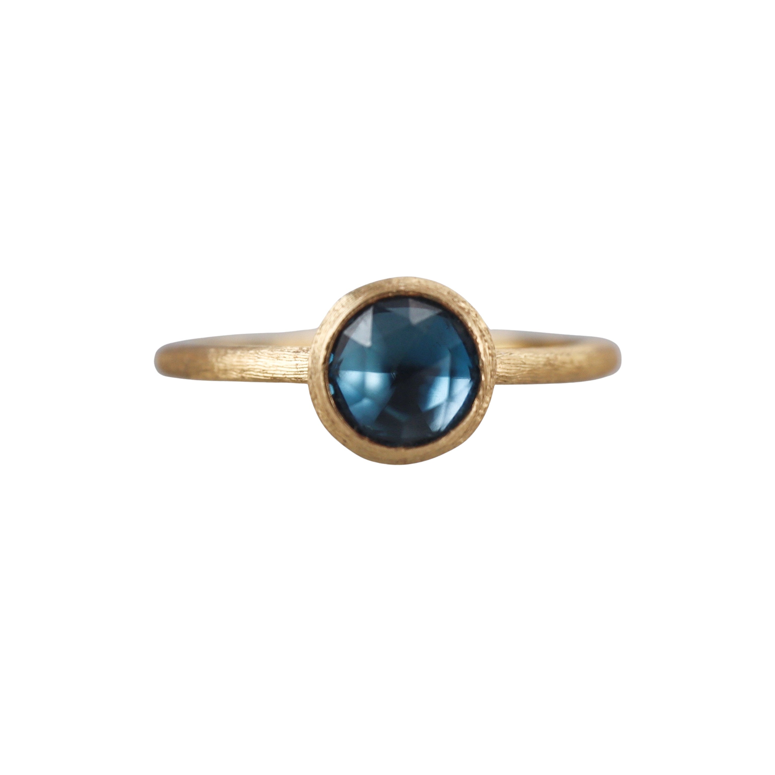 Marco Bicego Jaipur 18K Gold Blue Topaz Stackable Ring