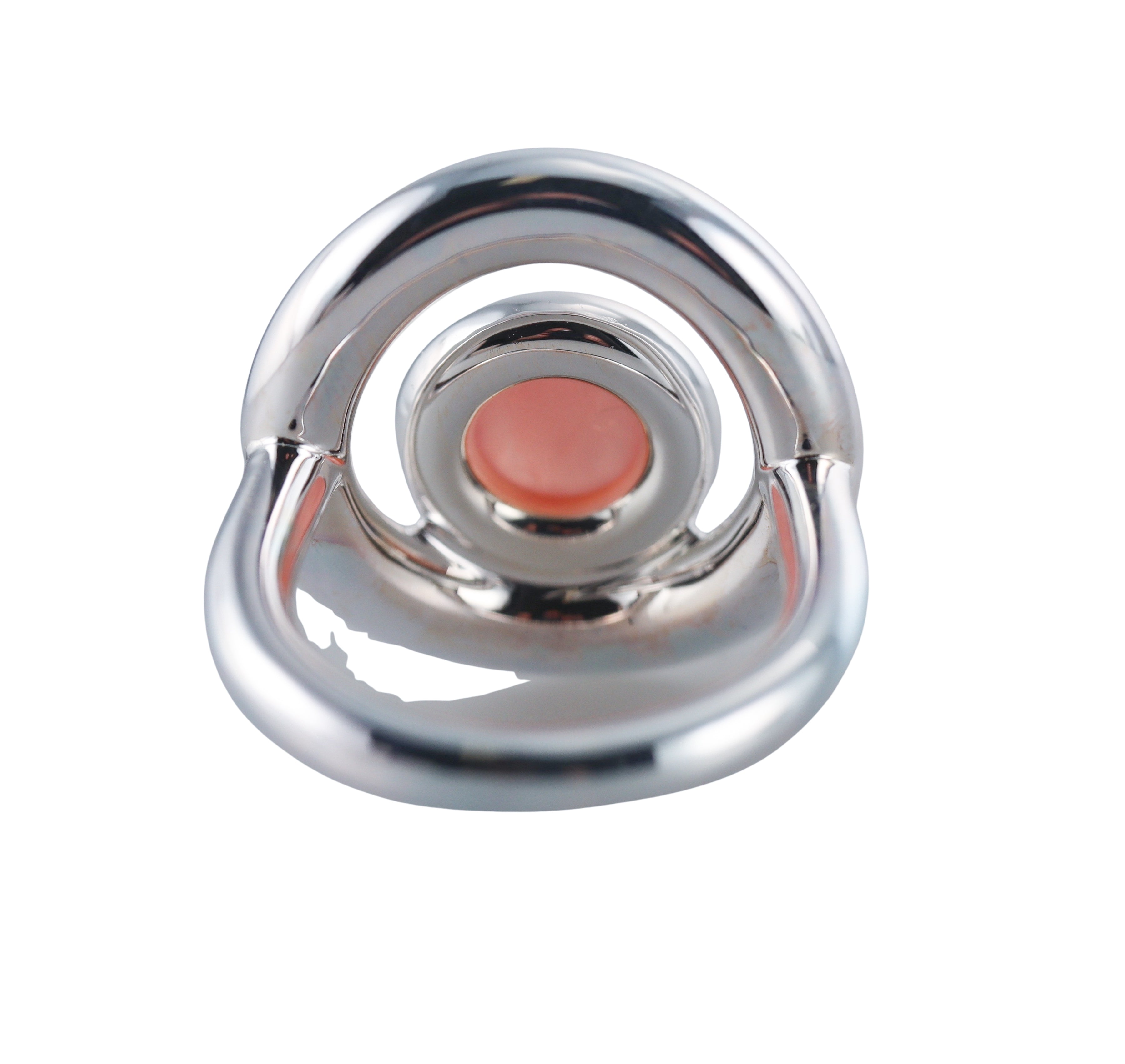 Idole De Christofle Sterling Silver & Rhodocrosite Ring 6762053
