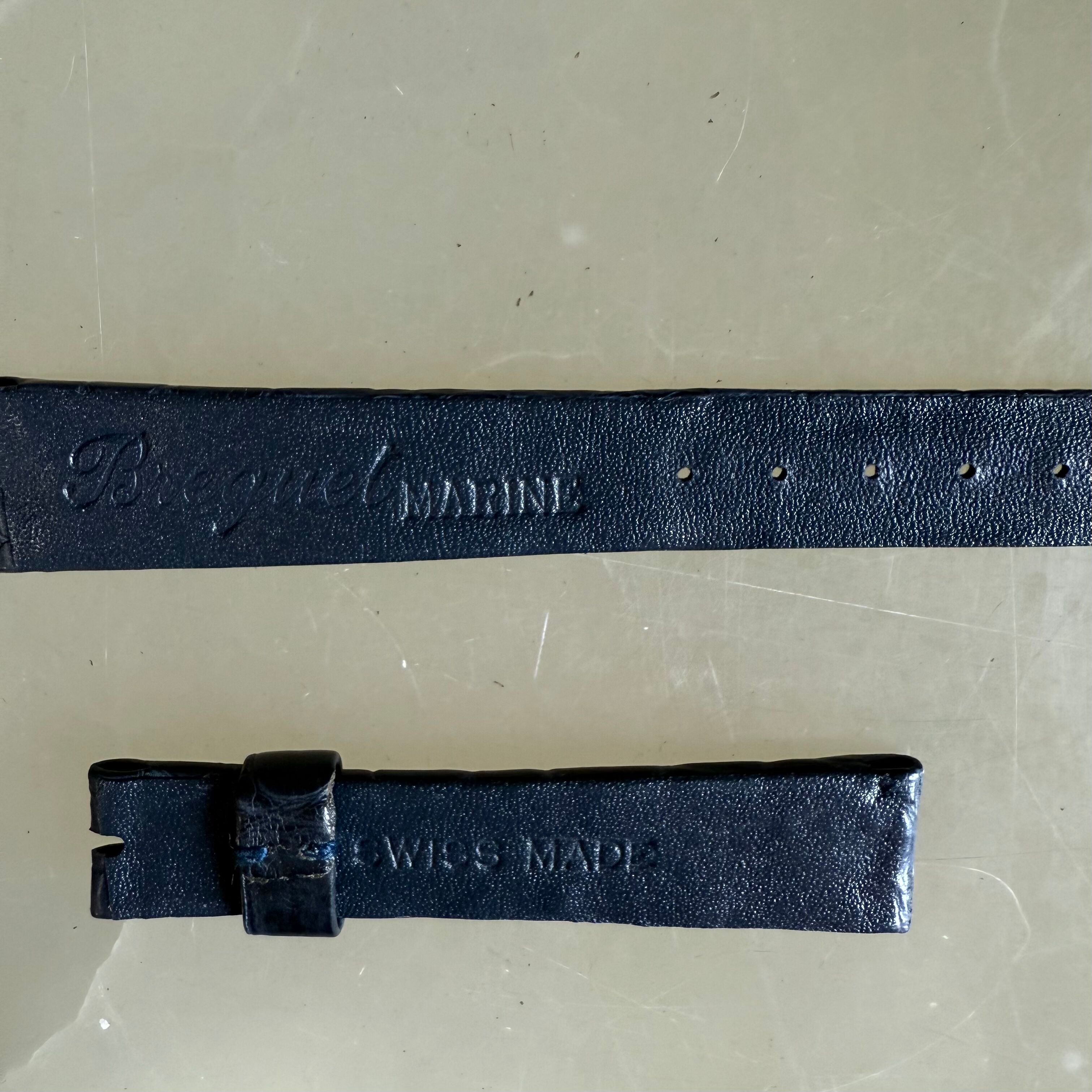 Authentic Breguet Blue Crocodile Watch Strap Band 14.5mm Padded & Stitched