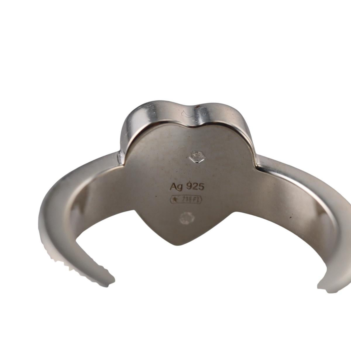 Gucci Trademark Sterling Silver Heart Ring