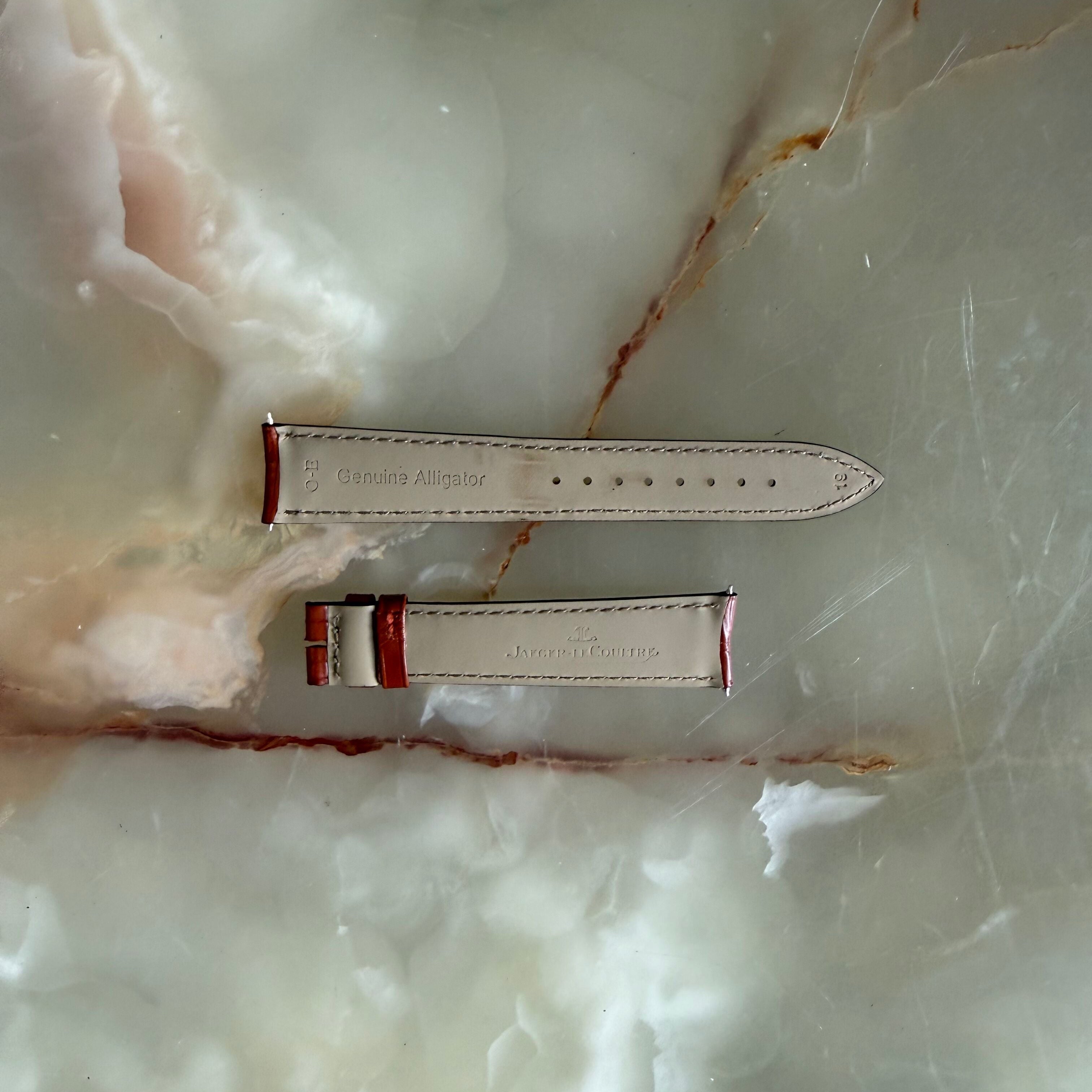 Authentic Jaeger LeCoultre Brown Alligator Watch Strap Band 19mm
