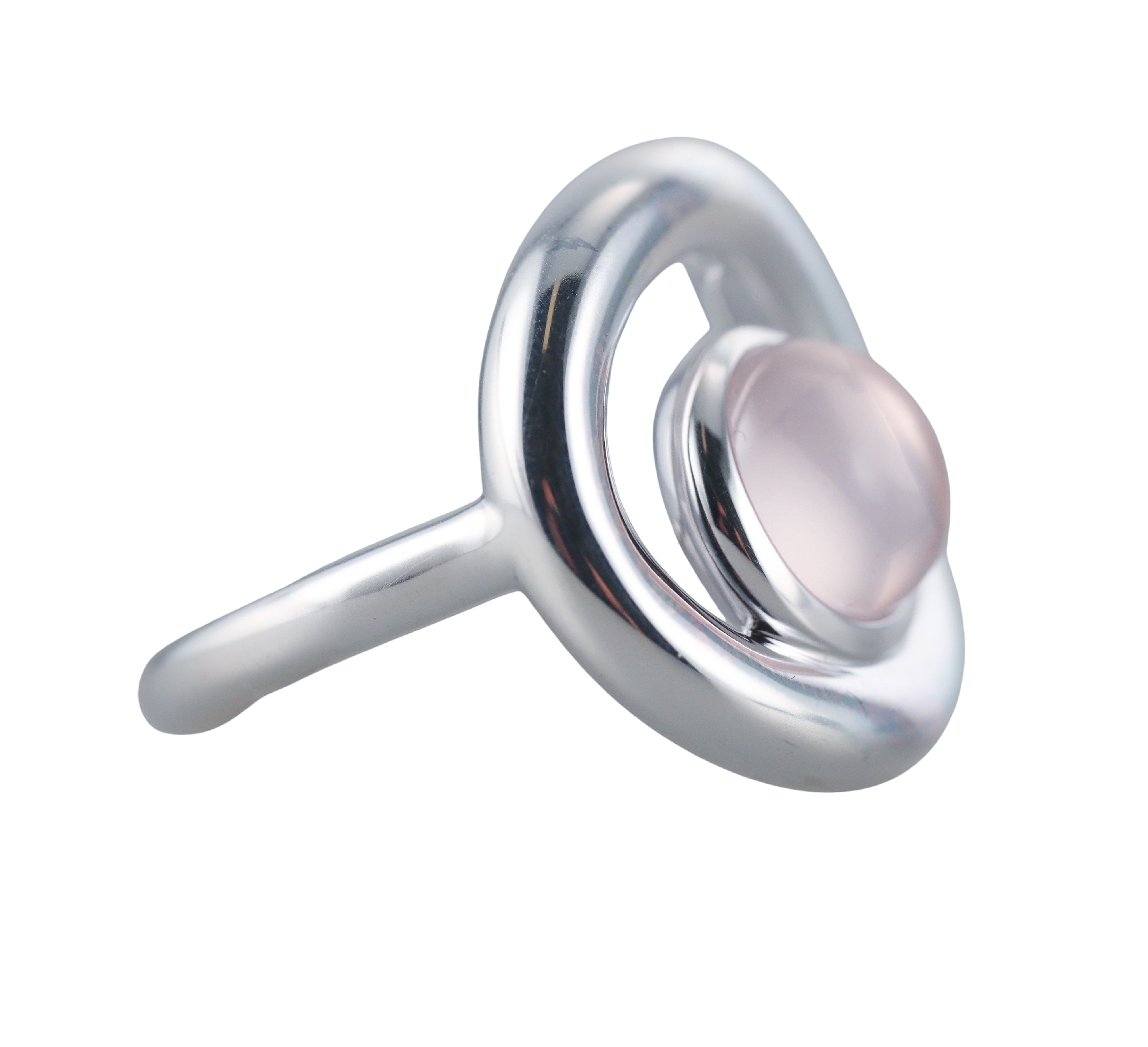 Idole De Christofle Sterling Silver & Rose Quartz Ring 6762157