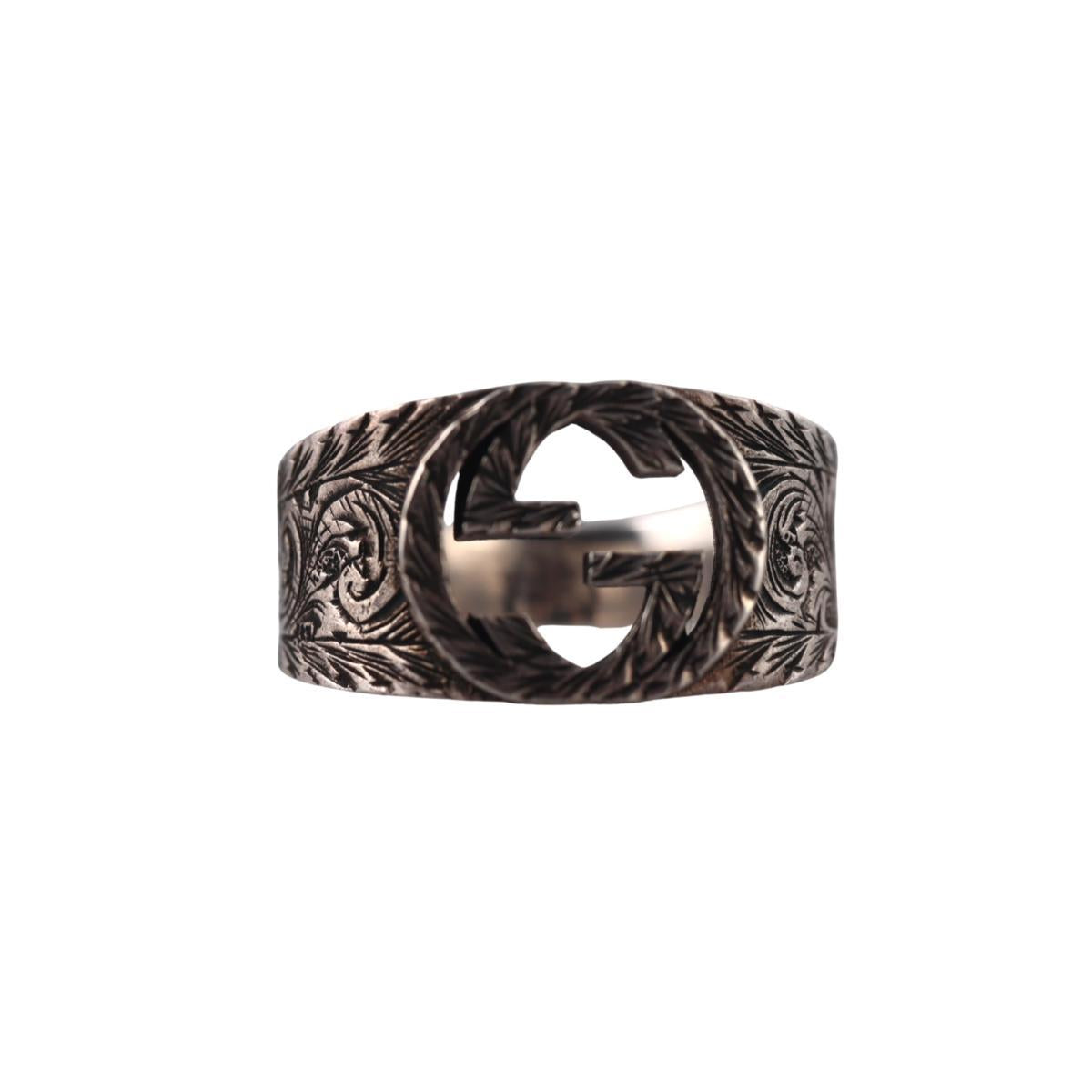 Gucci Interlocking G Paisley Sterling Silver Ring