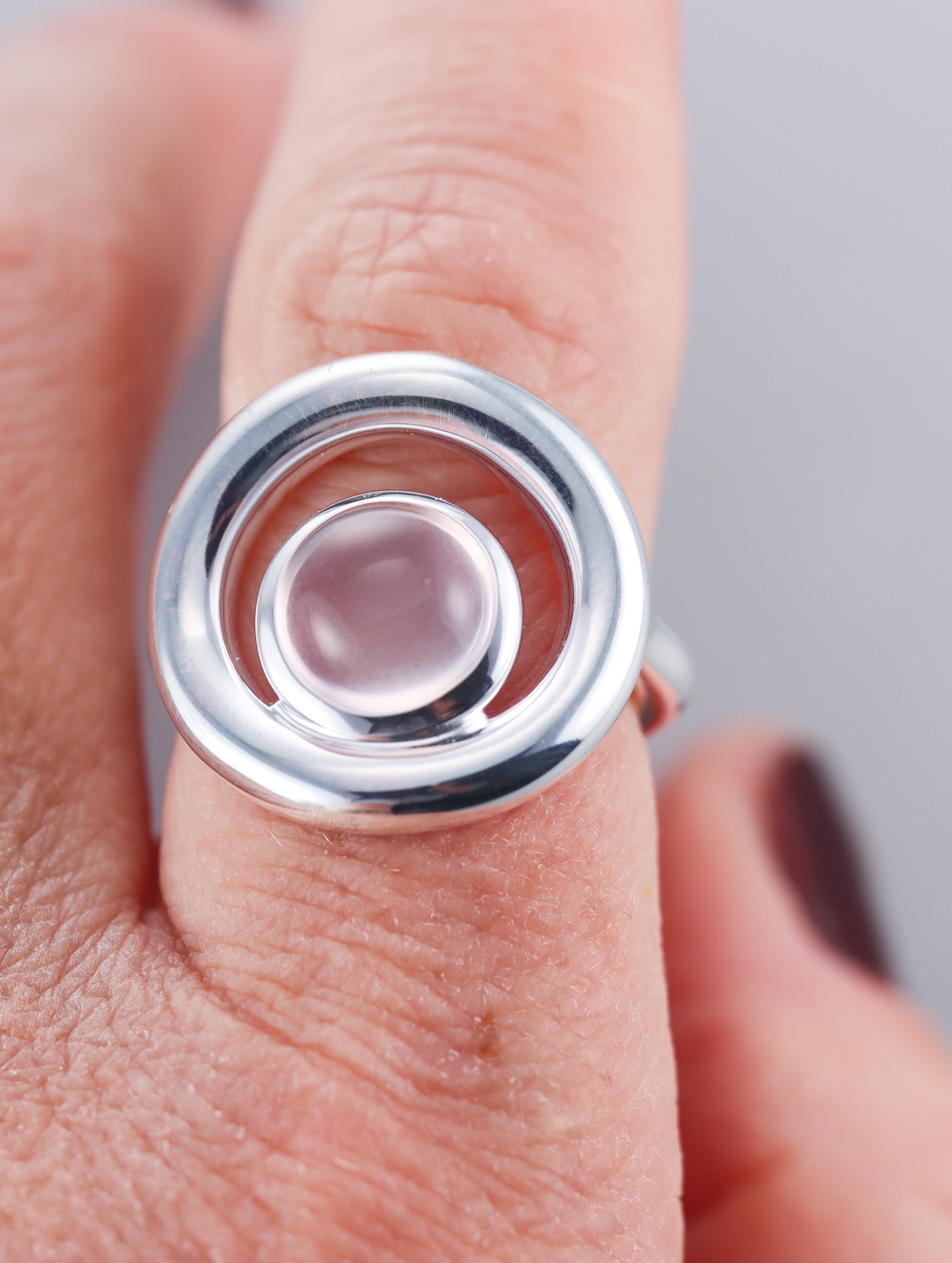 Idole De Christofle Sterling Silver & Rose Quartz Ring 6762157