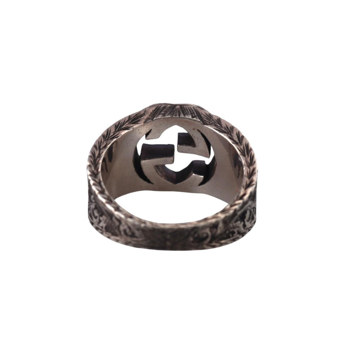 Gucci Interlocking G Paisley Sterling Silver Ring