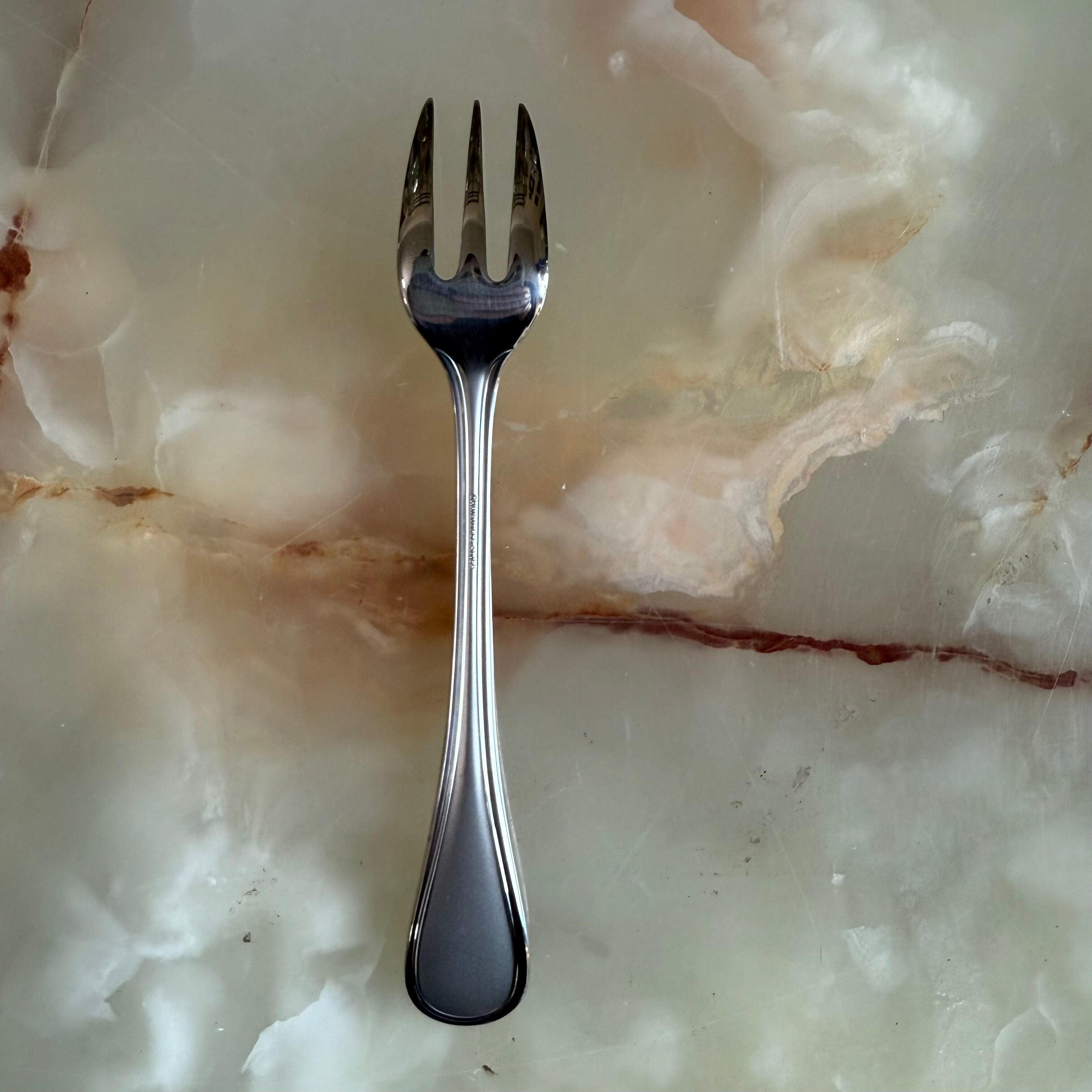 Christofle Albi Satin Stainless Steel Oyster Cocktail Fork Set of 6 2424048