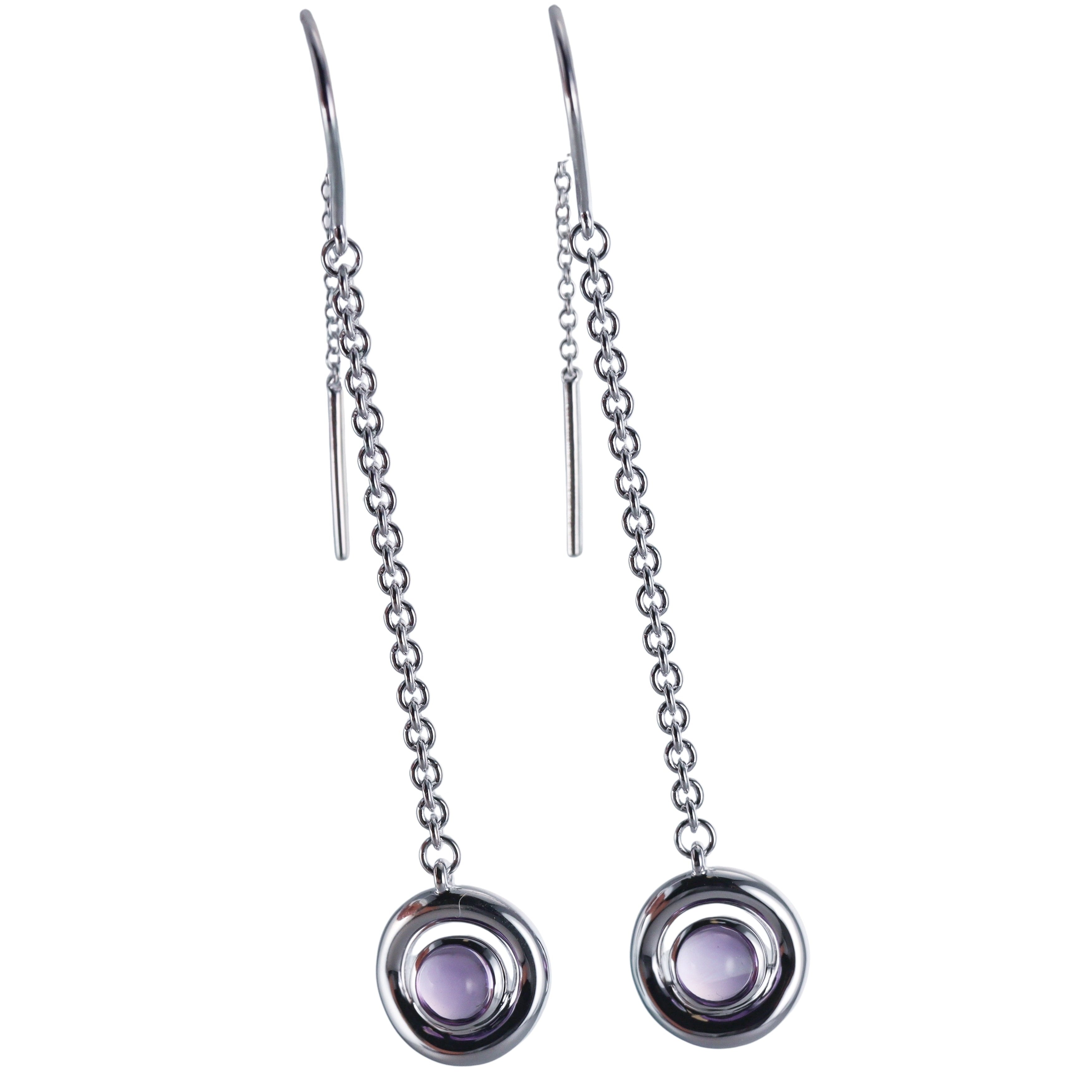 Idole De Christofle Sterling Silver Amethyst Earrings 6762300