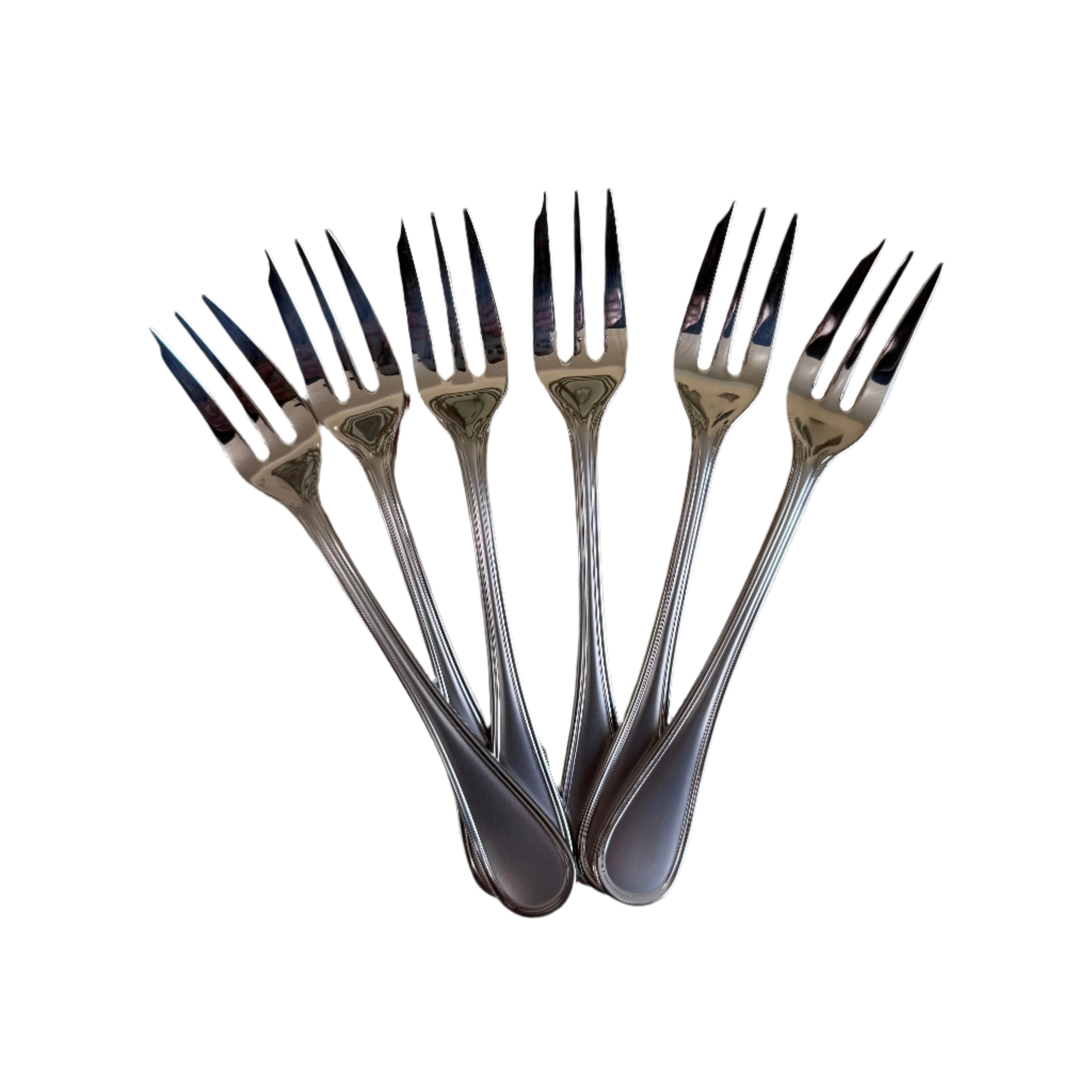 Christofle Albi Satin Stainless Steel Pastry Fork Set of 6 2424046