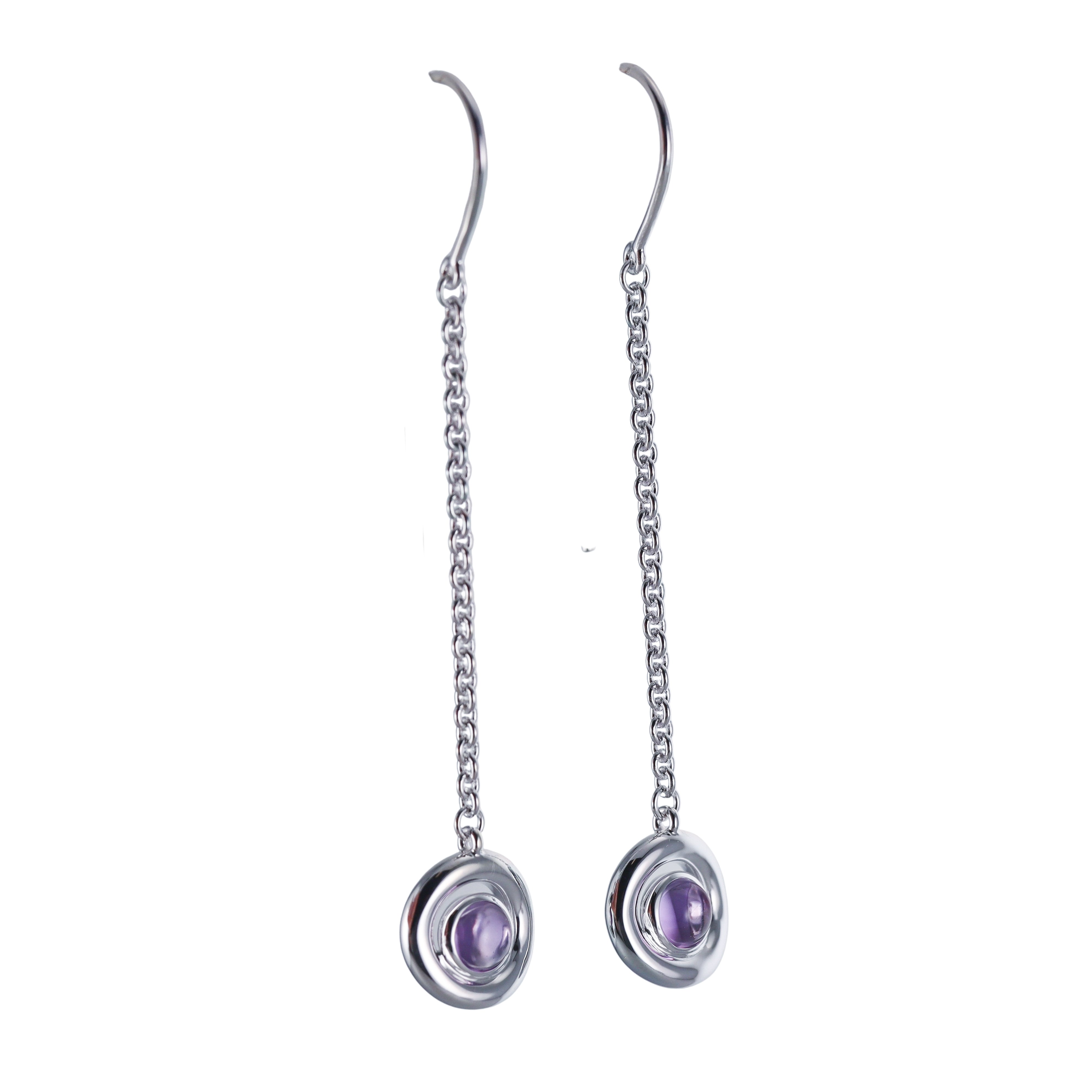 Idole De Christofle Sterling Silver Amethyst Earrings 6762300