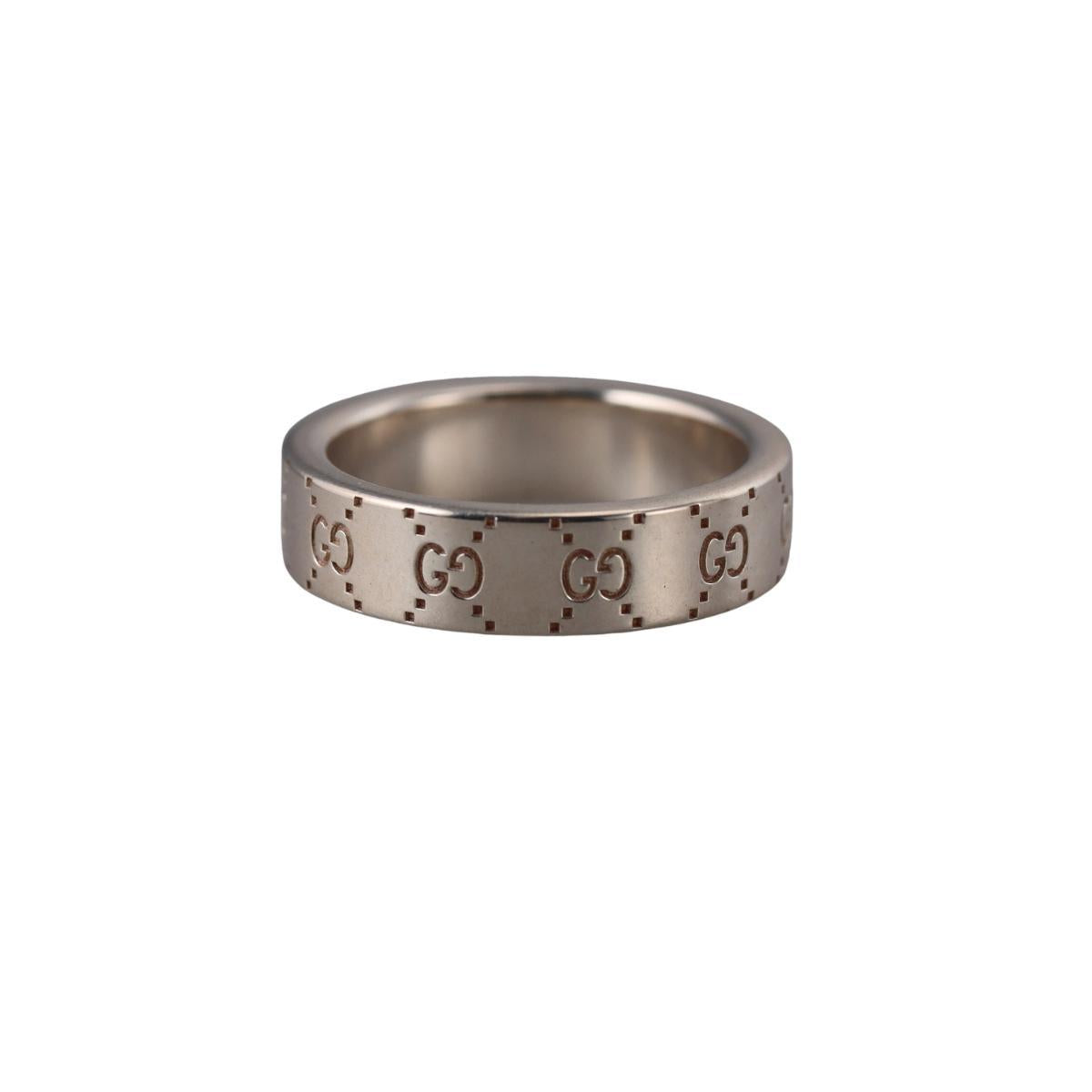 Gucci Signature Sterling Silver 6mm Band Ring