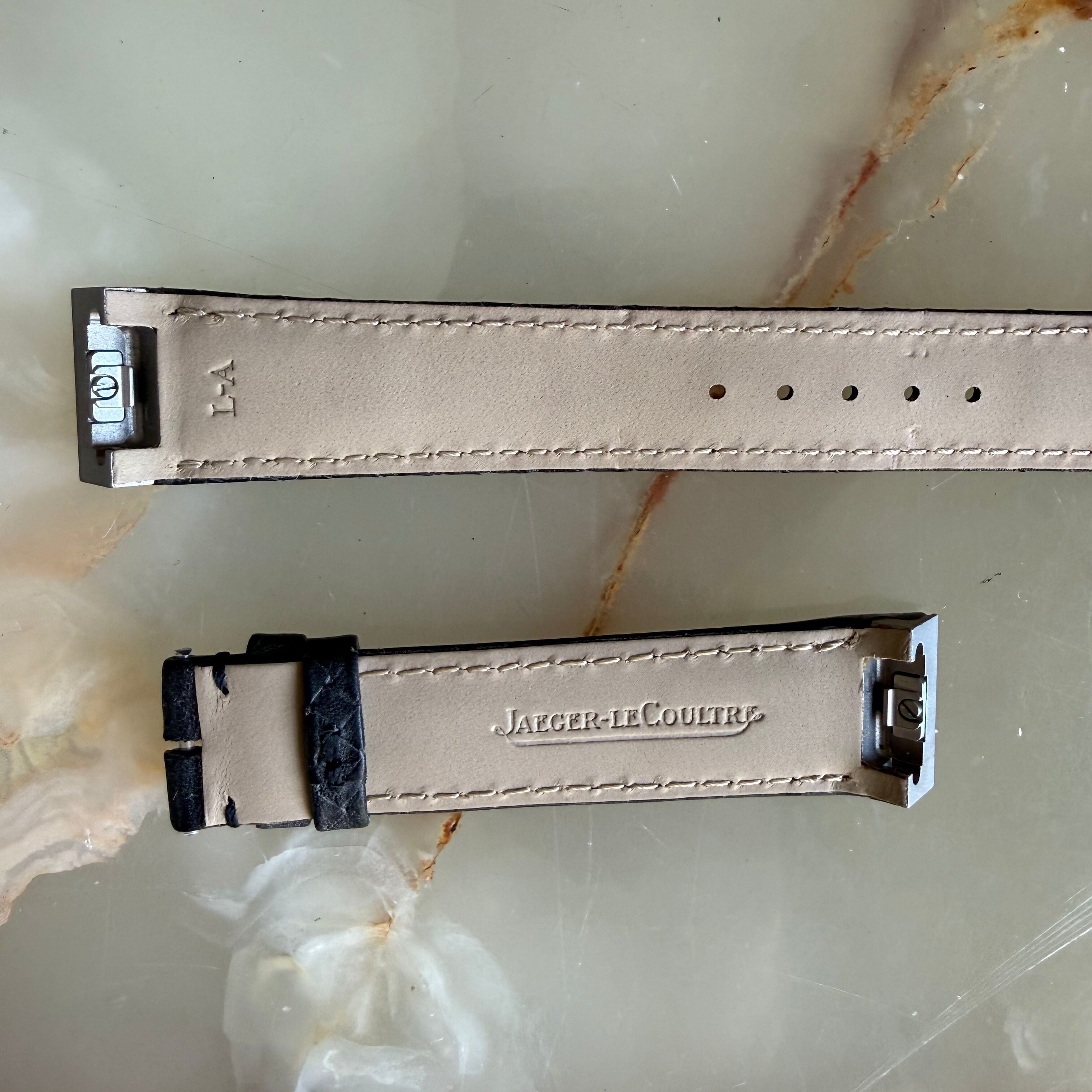 Authentic Jaeger LeCoultre Grey Leather Quick Release Watch Strap Band 18mm