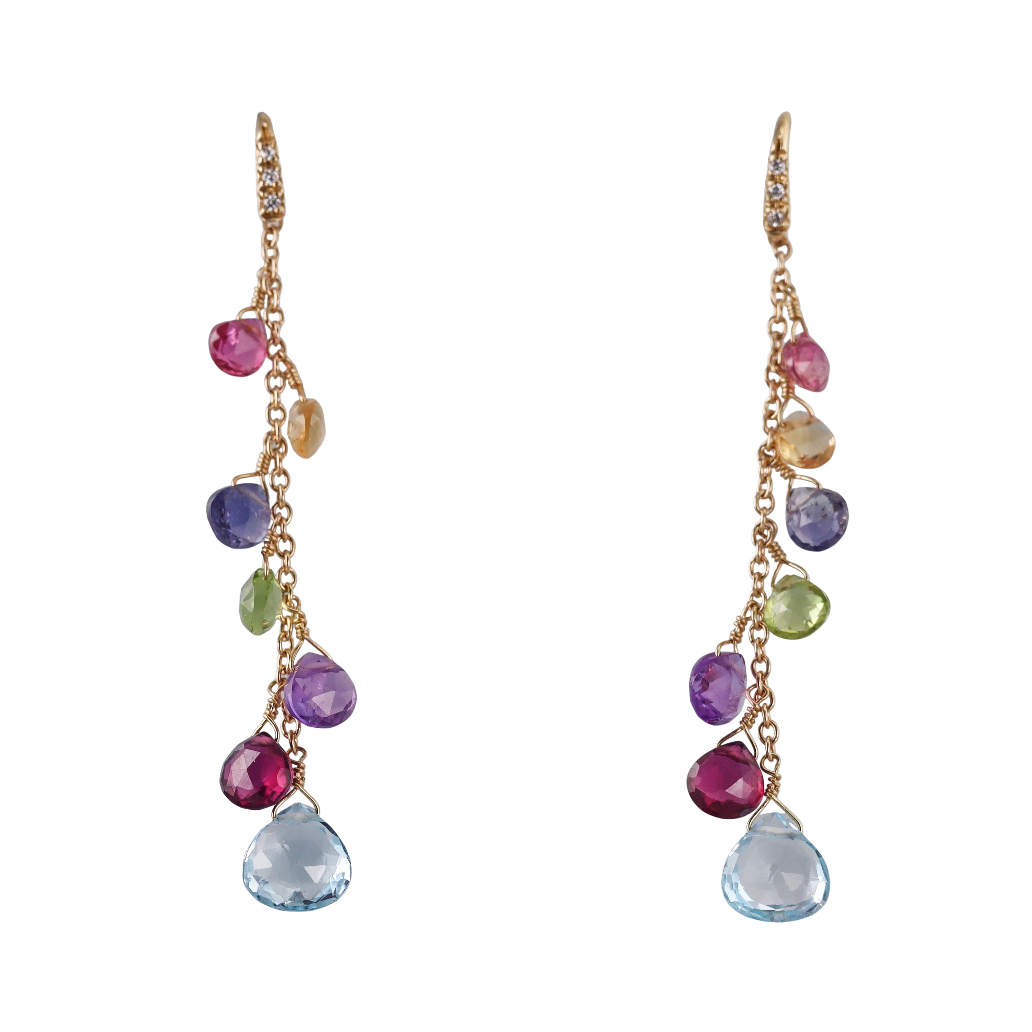 Marco Bicego Paradise 18K Diamond Gemstone Earrings