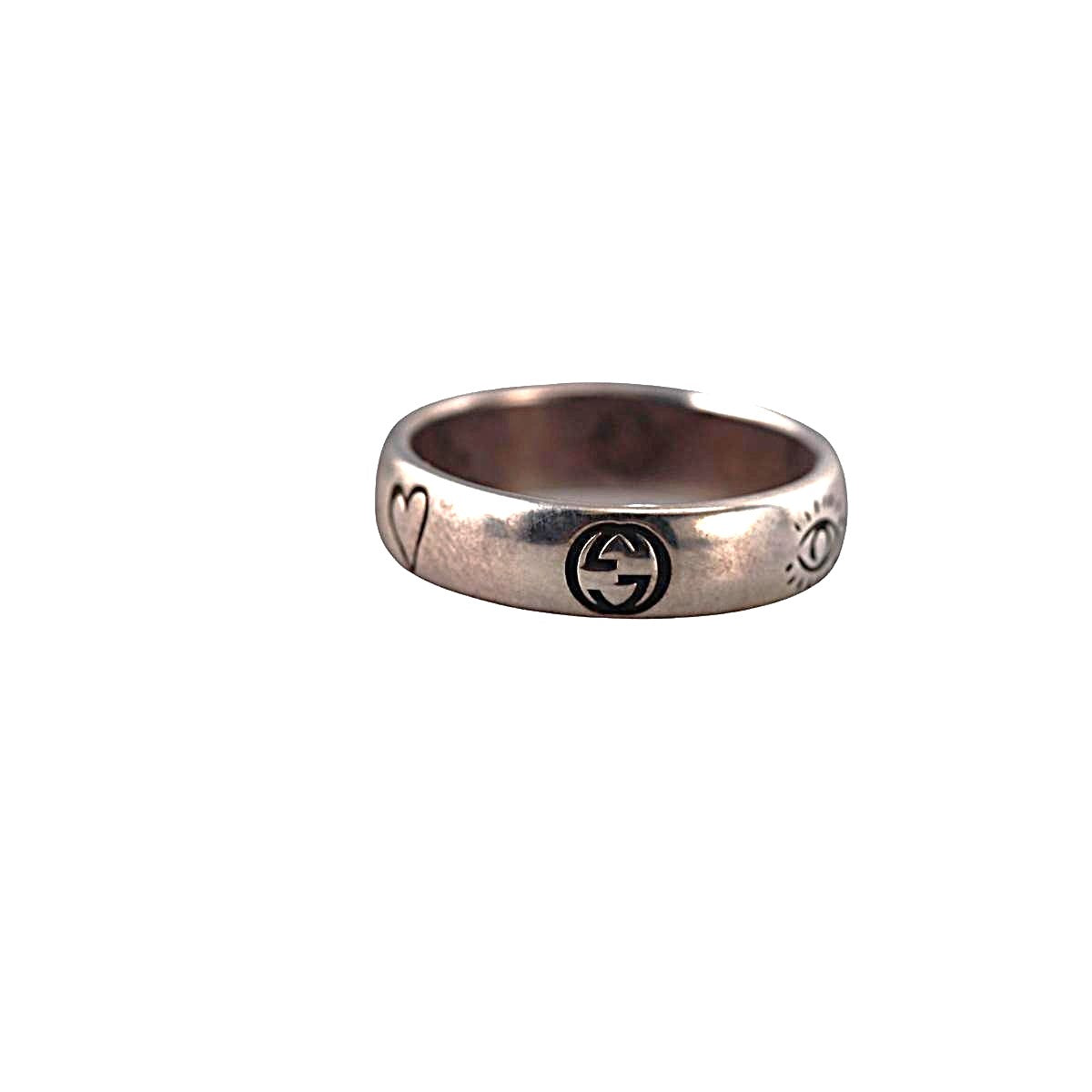 Gucci Blind For Love Sterling Silver Band Ring