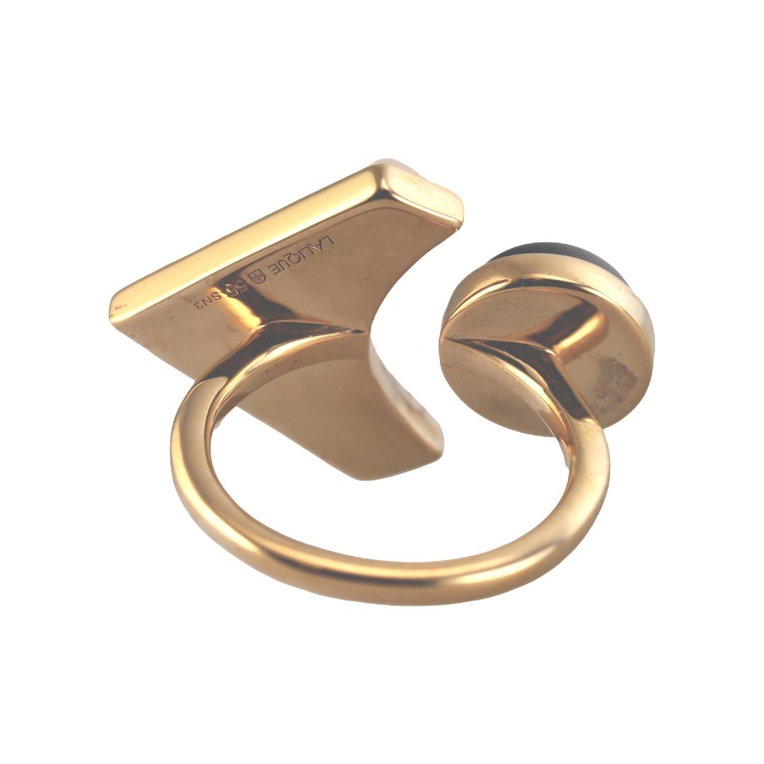 Lalique 1925 Crystal Gold Plated Ring 10679600