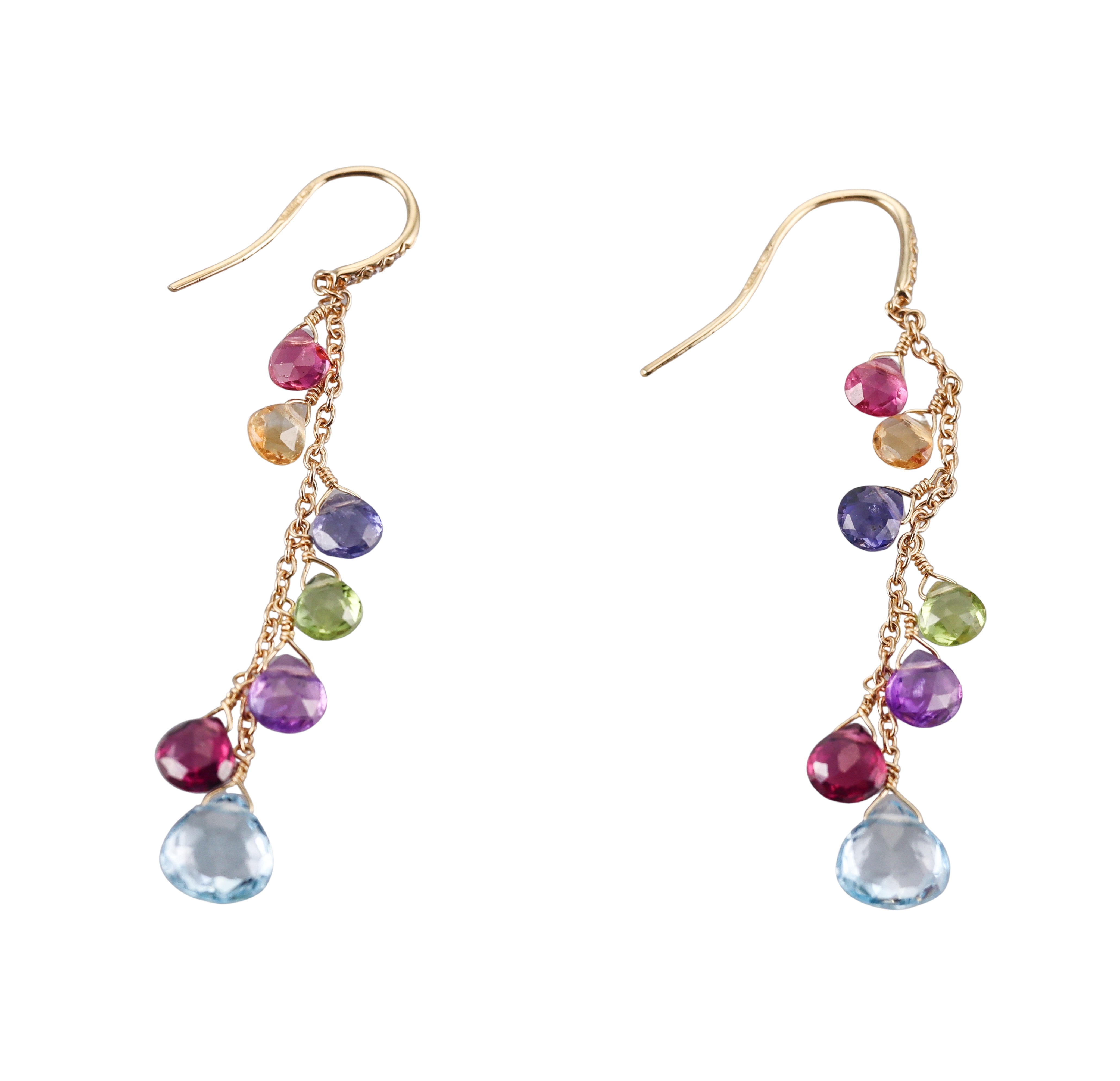 Marco Bicego Paradise 18K Diamond Gemstone Earrings