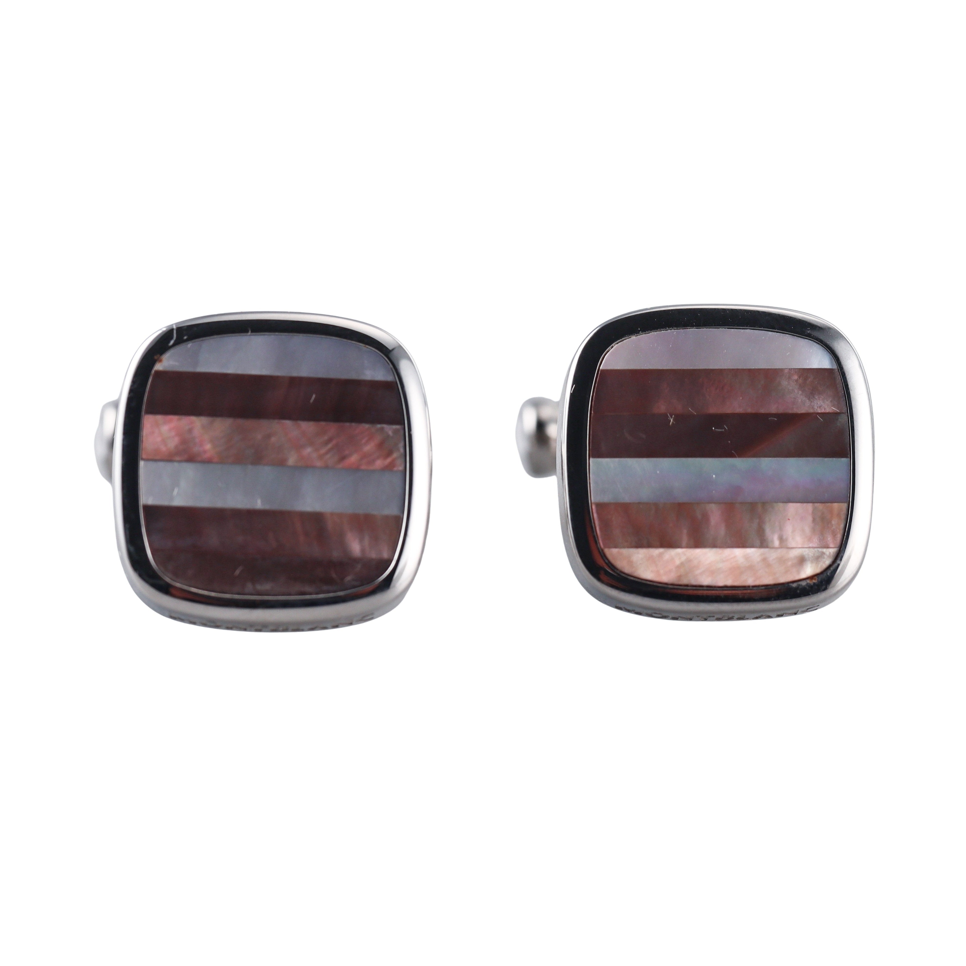 Montblanc Stainless Steel Mother of Pearl Cufflinks 109512