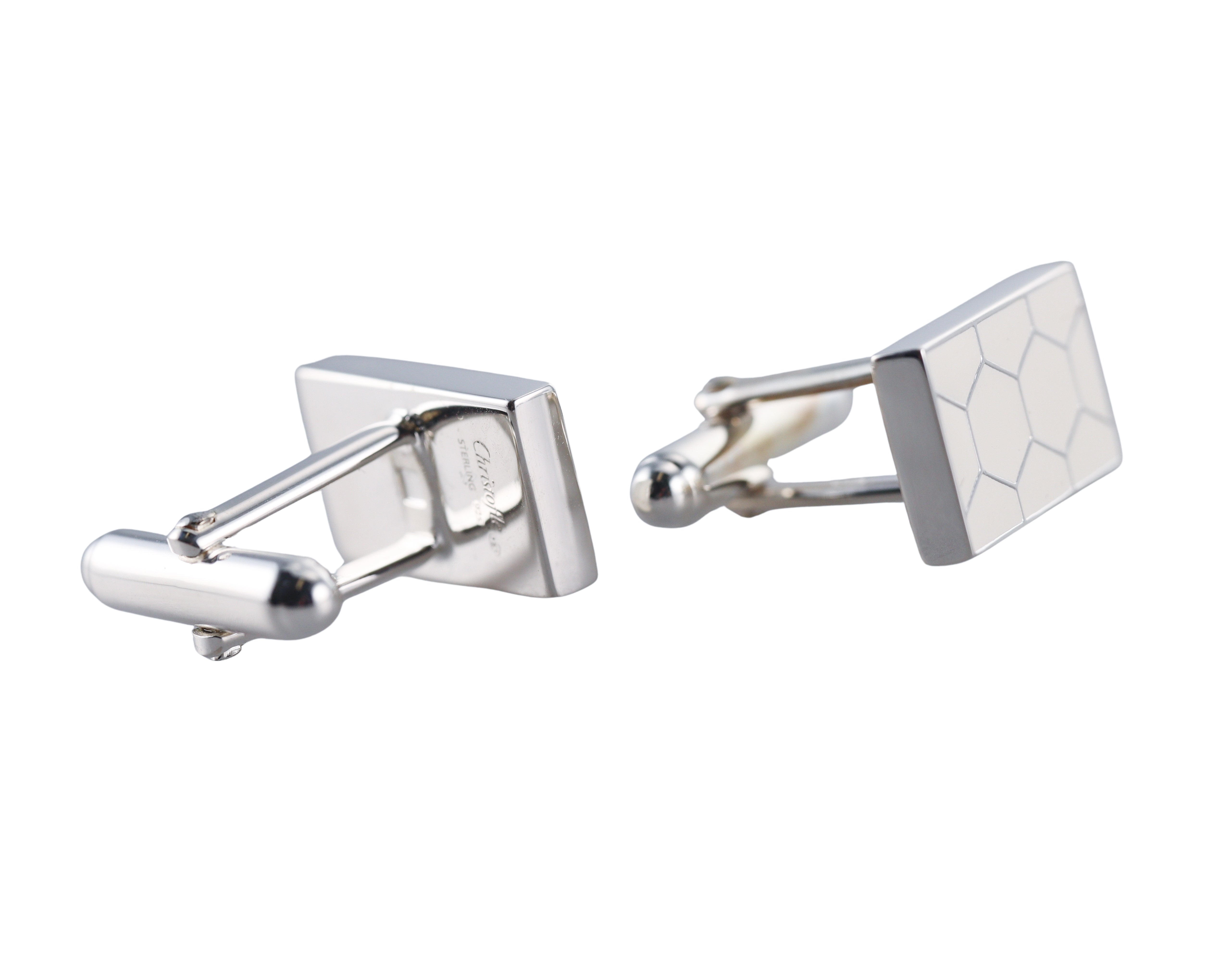 Christofle Code Royale White Sterling Silver Cufflinks 6758812