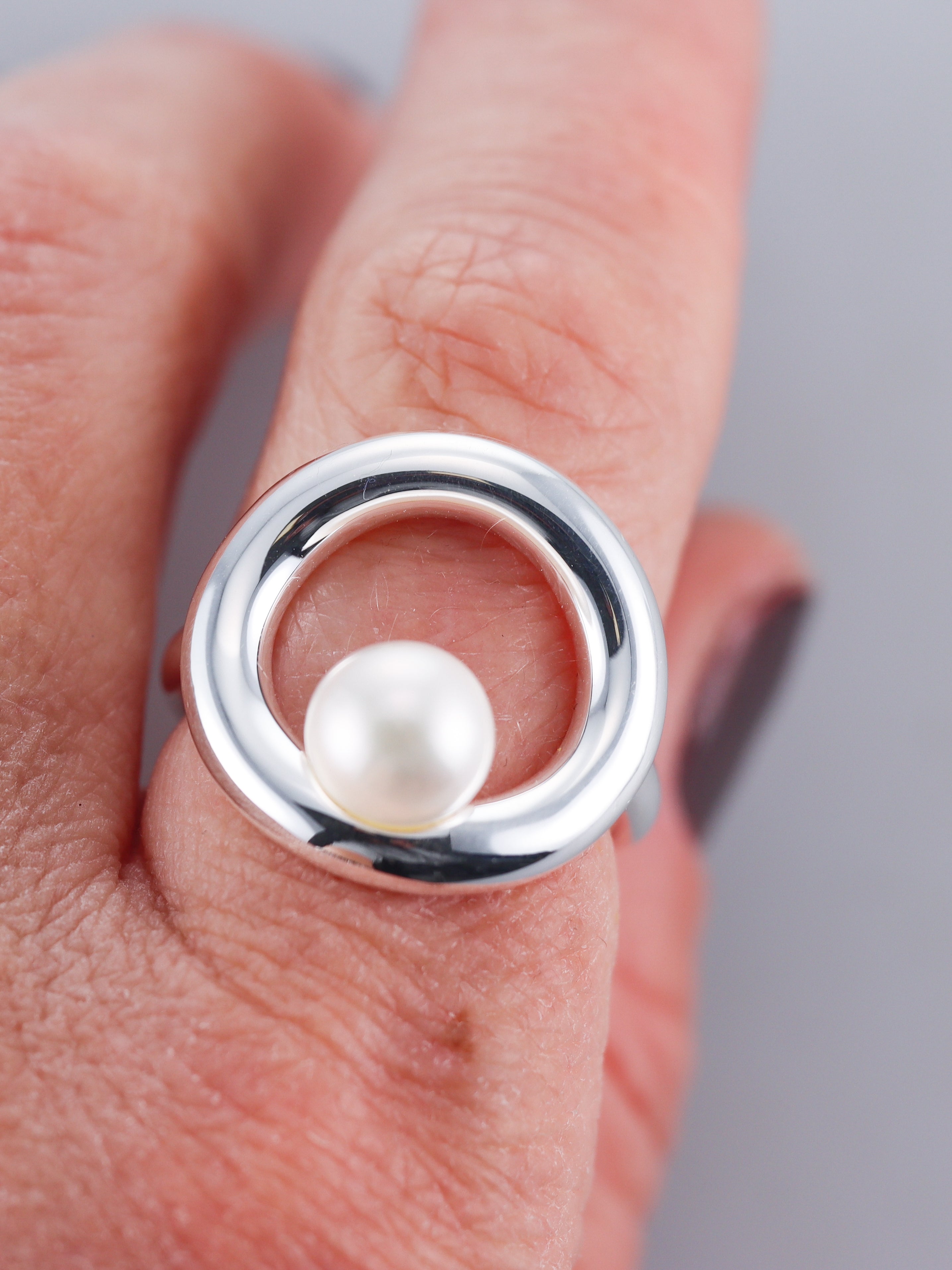 Idole De Christofle Pearl Sterling Silver Ring 6070153