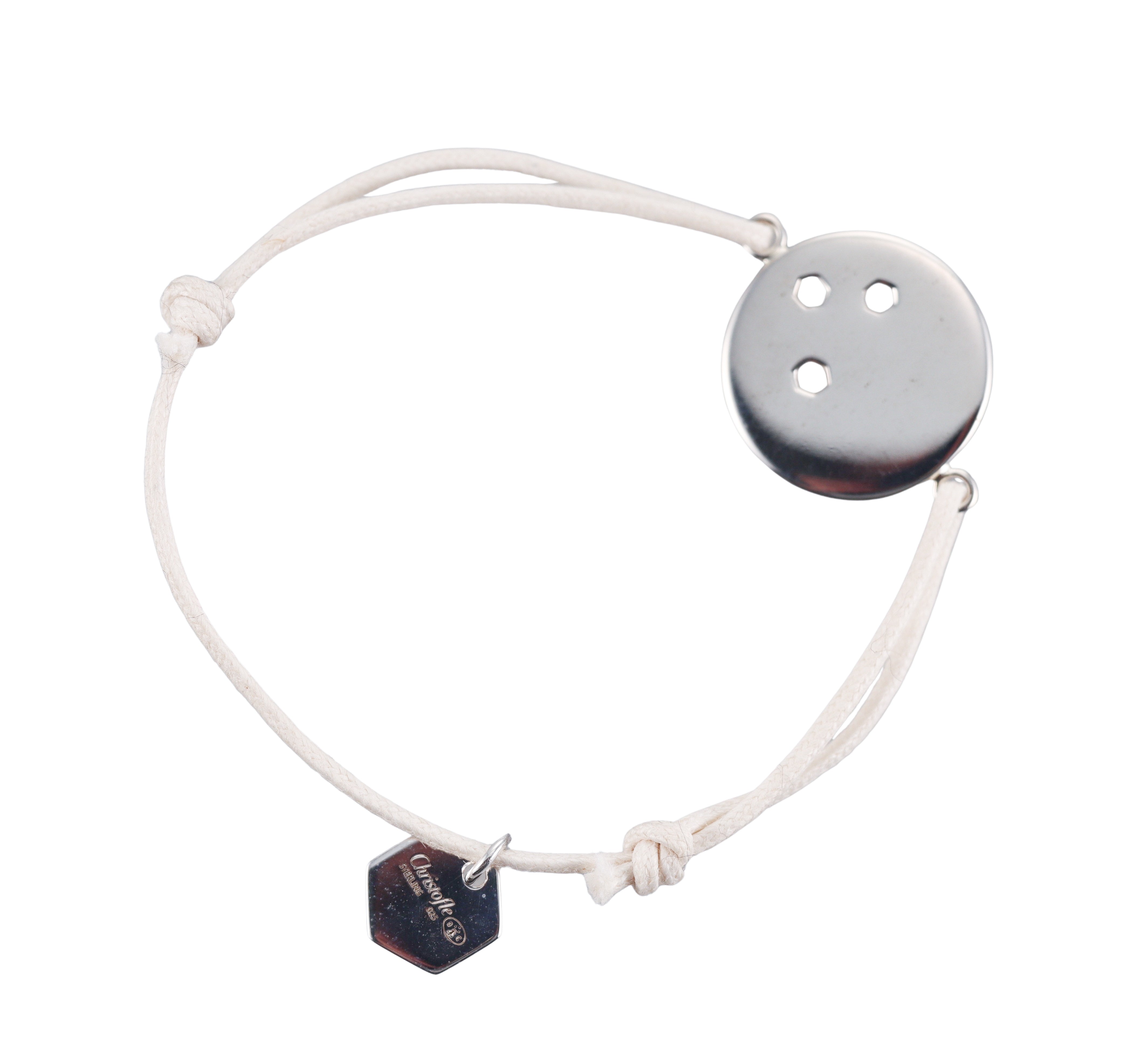 Christofle BeeBee Sterling Silver Adjustable Cord Children's Bracelet 6760118