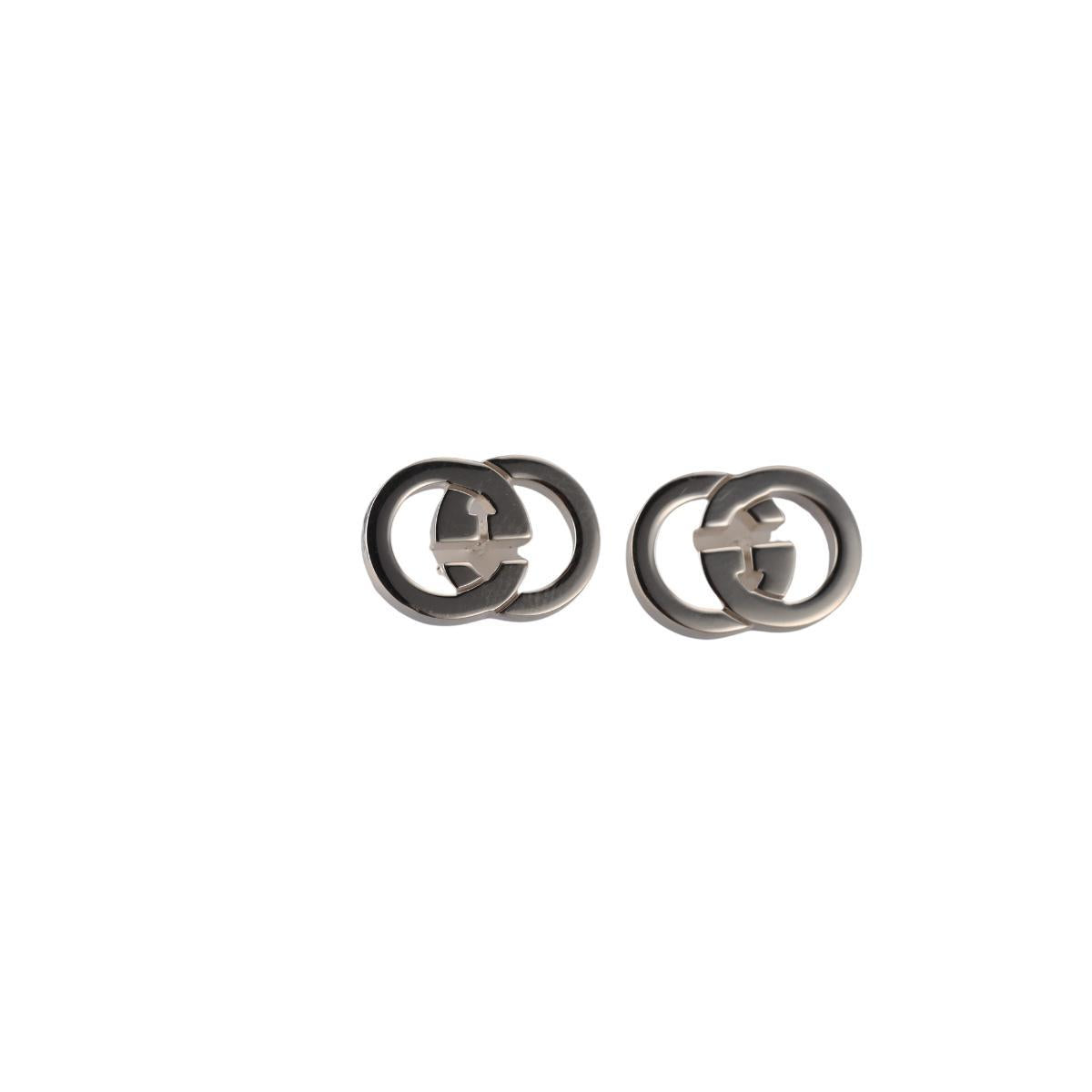 Gucci Interlocking G Large Sterling Silver Stud Earrings