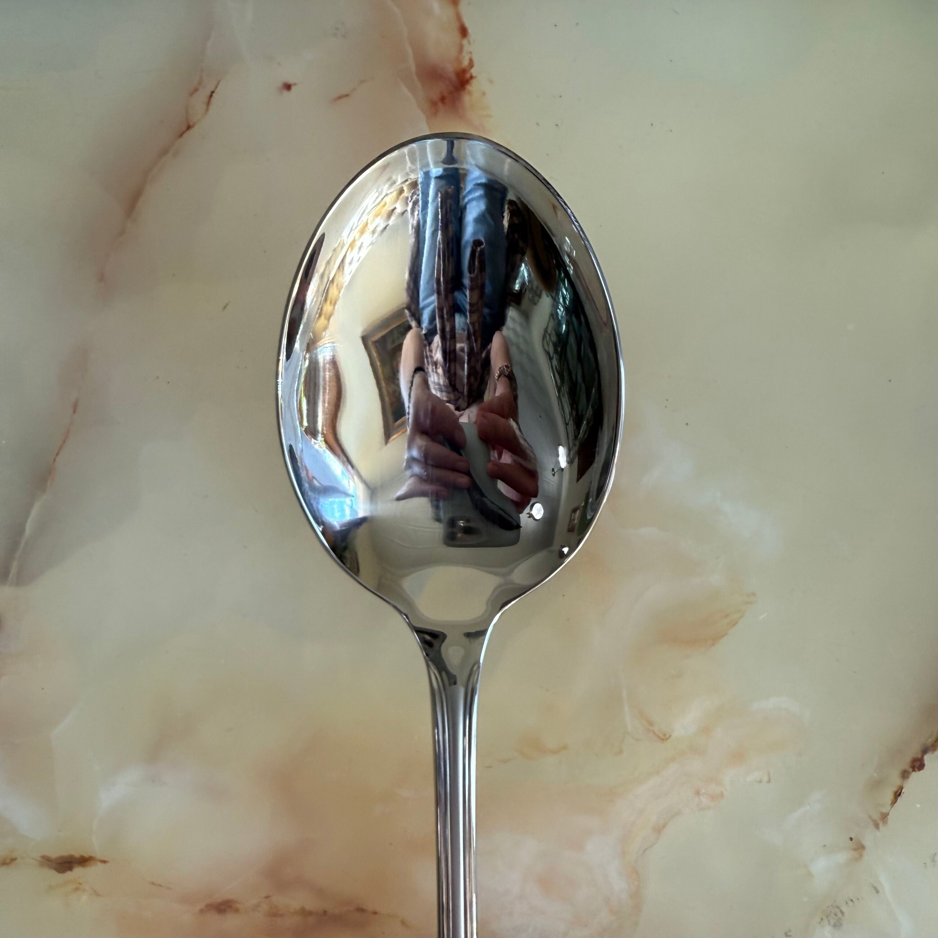 Christofle Albi Satin Stainless Steel Serving Spoon Large 2424006