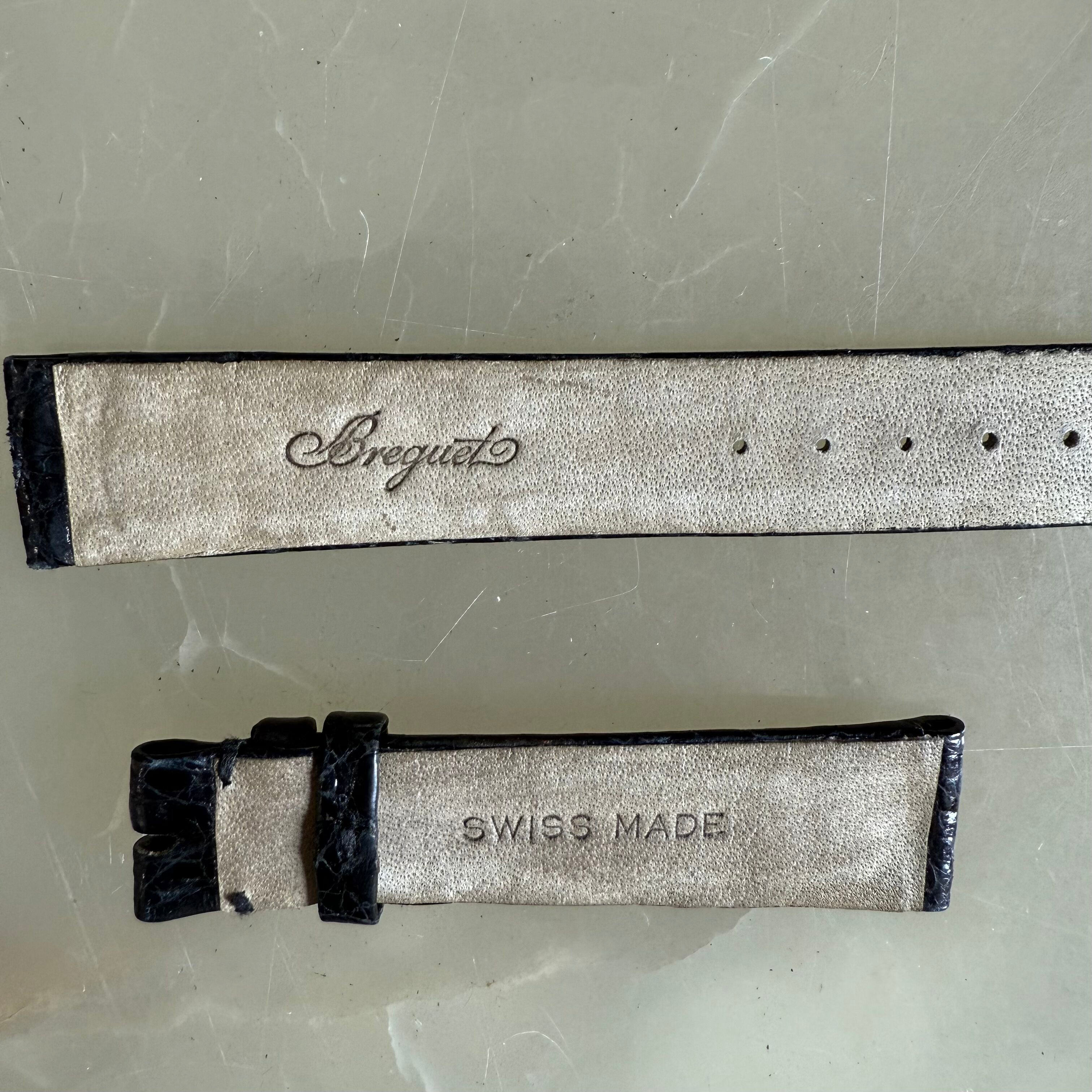 Authentic Breguet Black Crocodile Watch Strap Band 18mm
