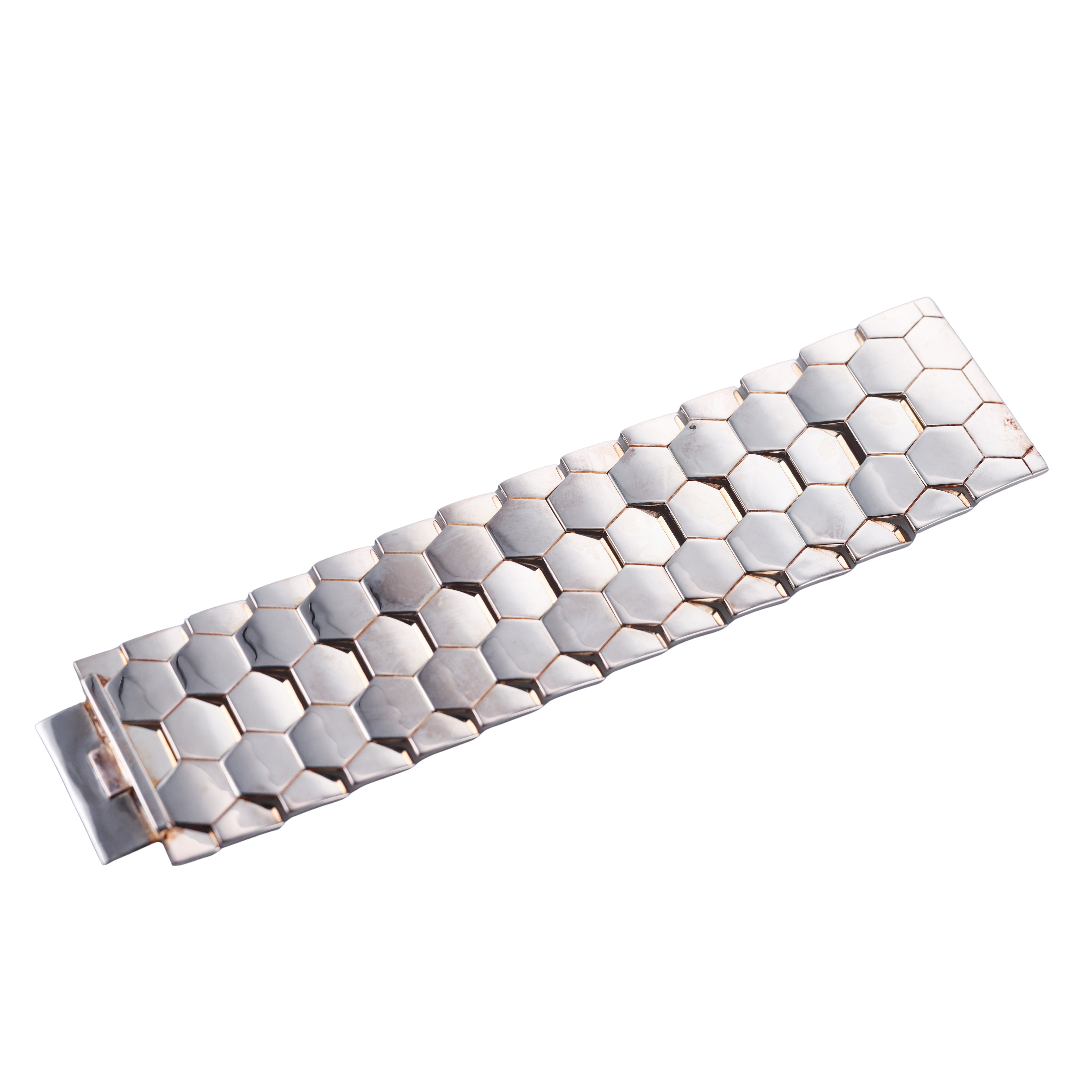 Christofle Code Royale Hexagon Sterling Silver Bracelet 6758021