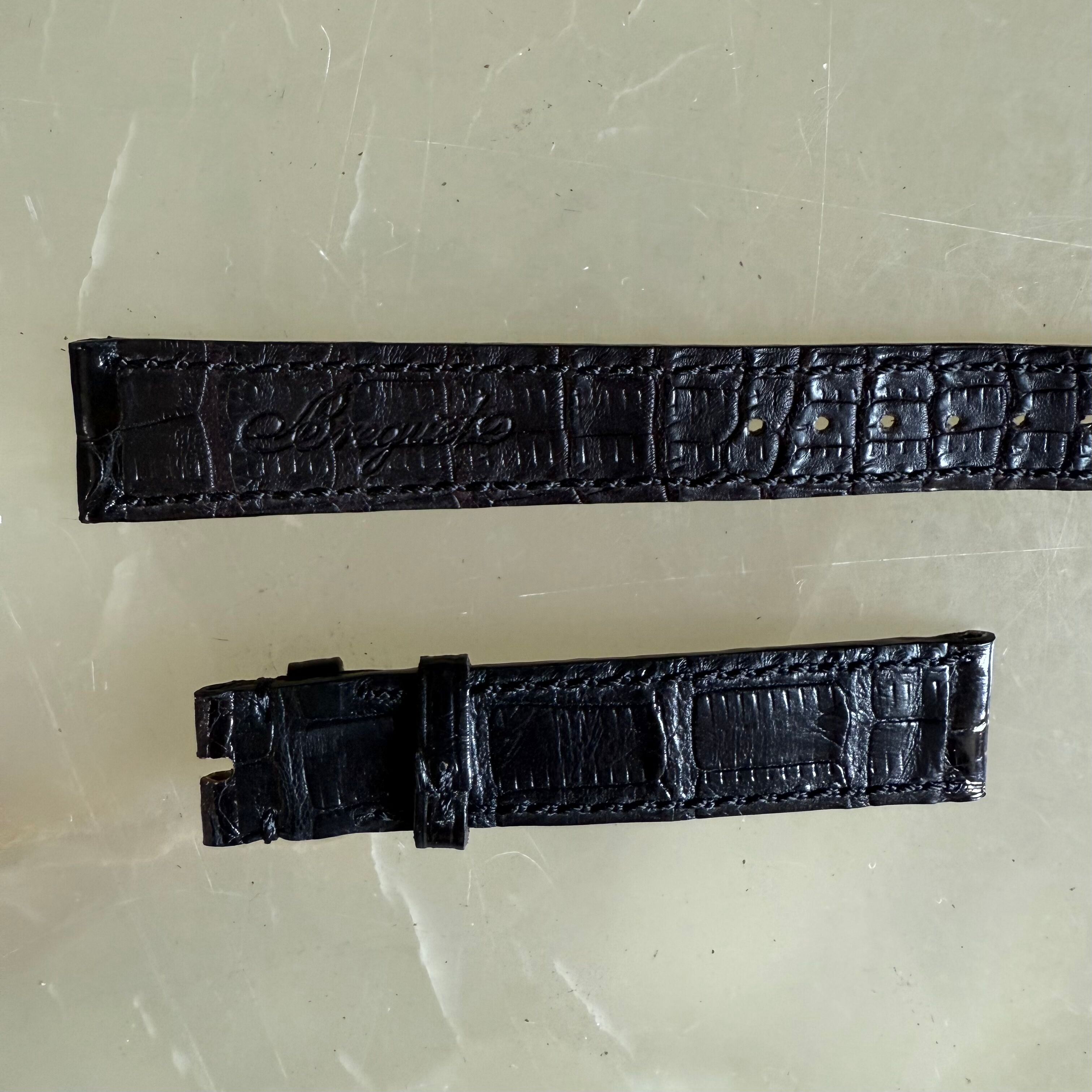 Authentic Breguet Black Crocodile Watch Strap Band 16mm