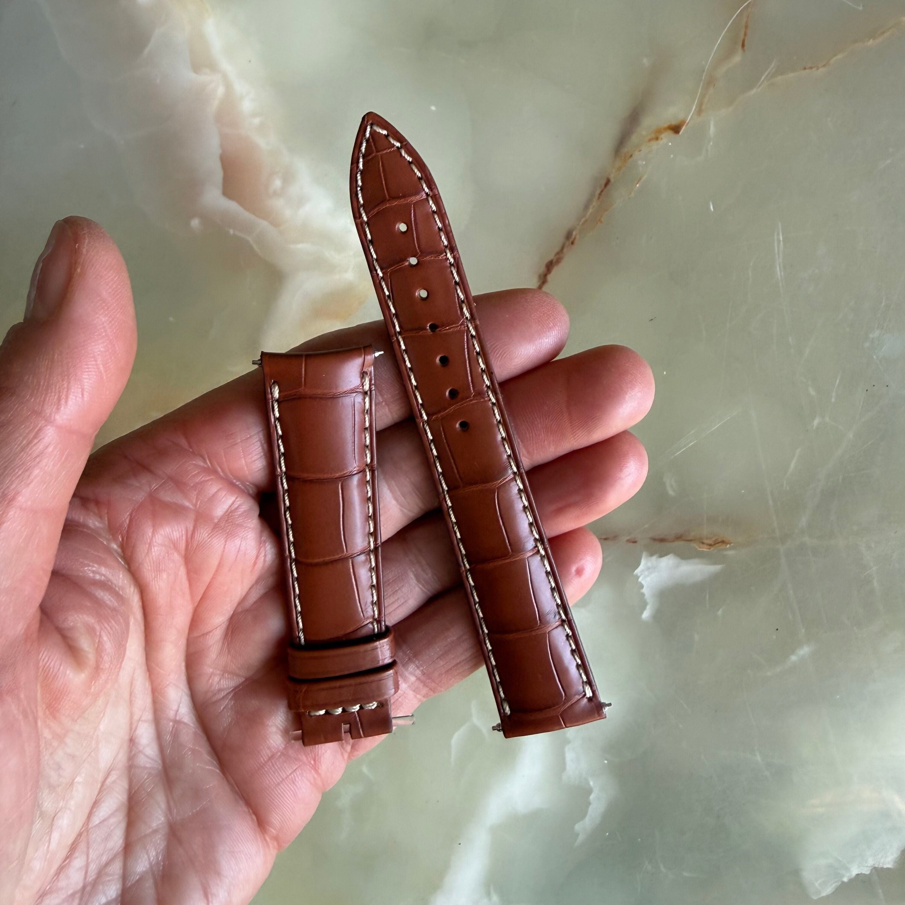 Authentic Jaeger LeCoultre Brown Alligator Watch Strap Band 19mm