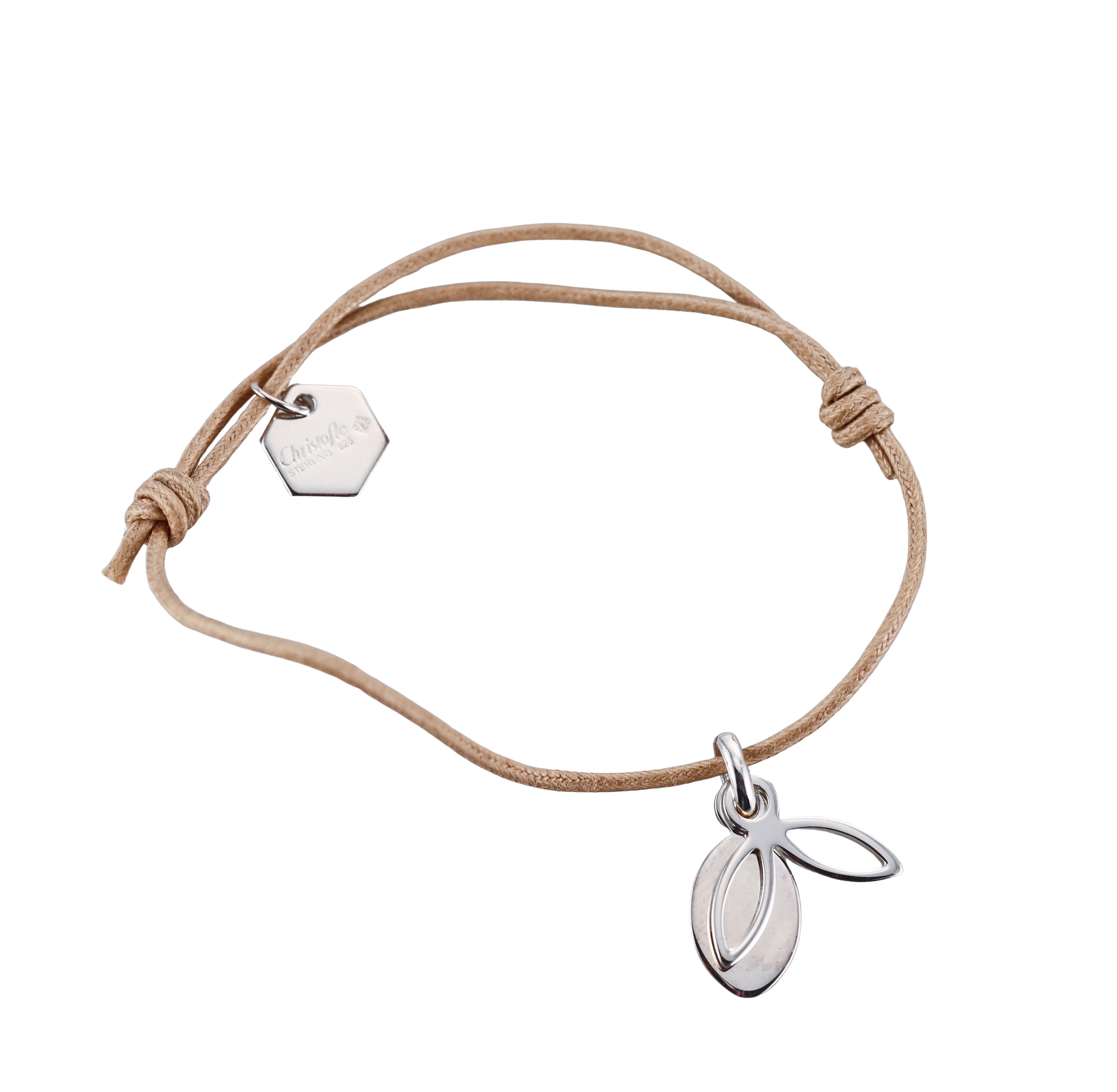 Christofle BeeBee Sterling Silver Adjustable Cord Children Bracelet 6760120