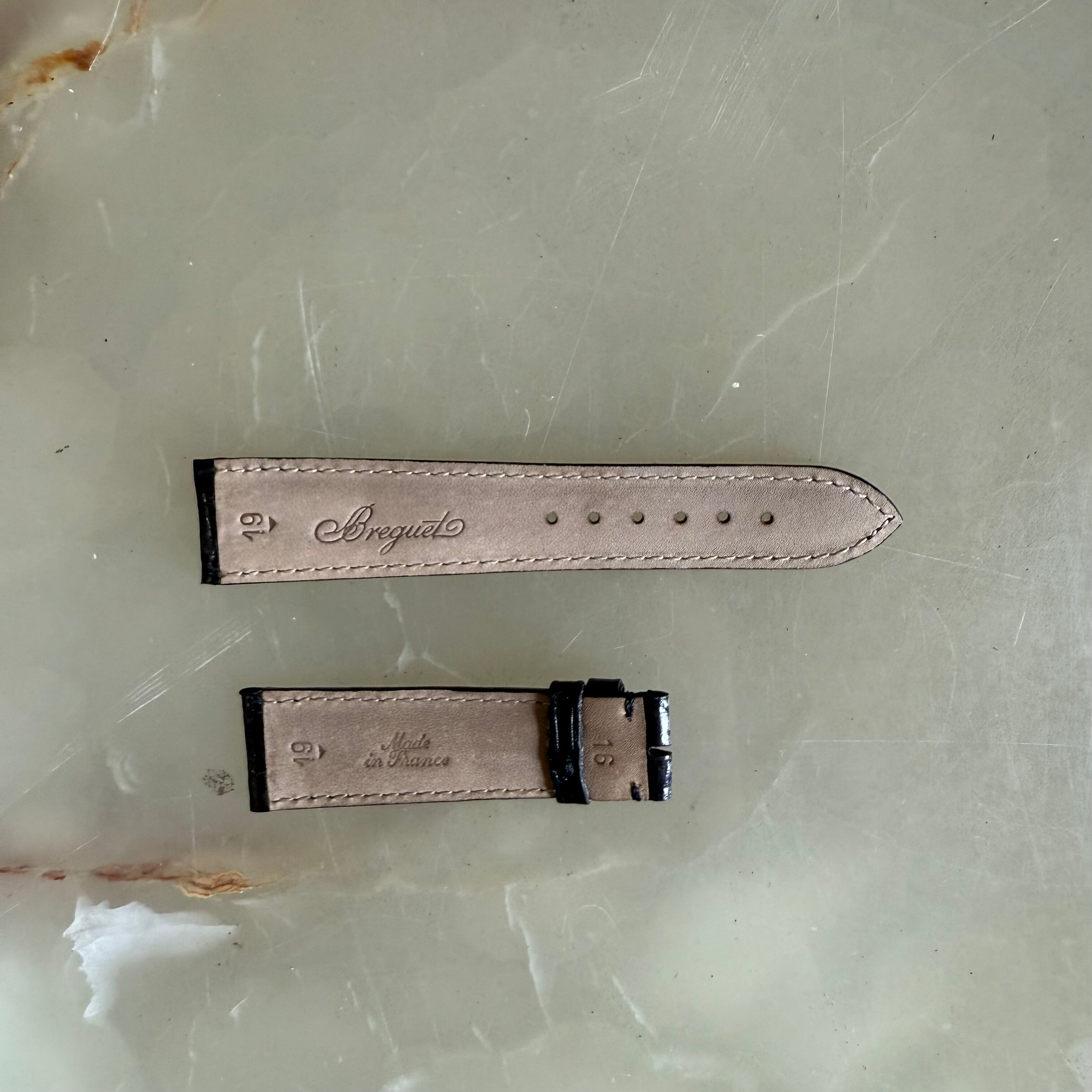 Authentic Breguet Black Crocodile Watch Strap Band 19mm