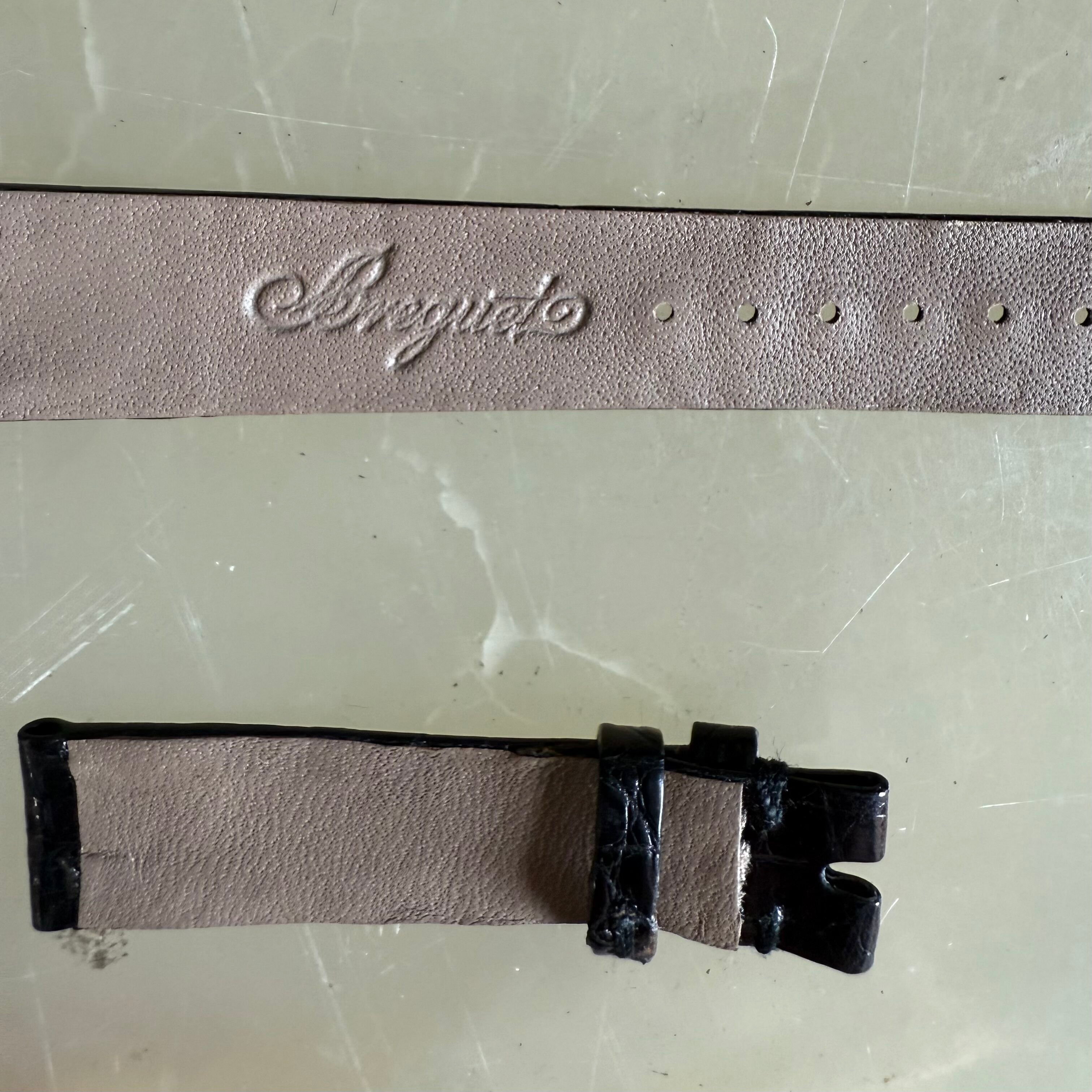 Authentic Breguet Black Crocodile Watch Strap Band 14mm