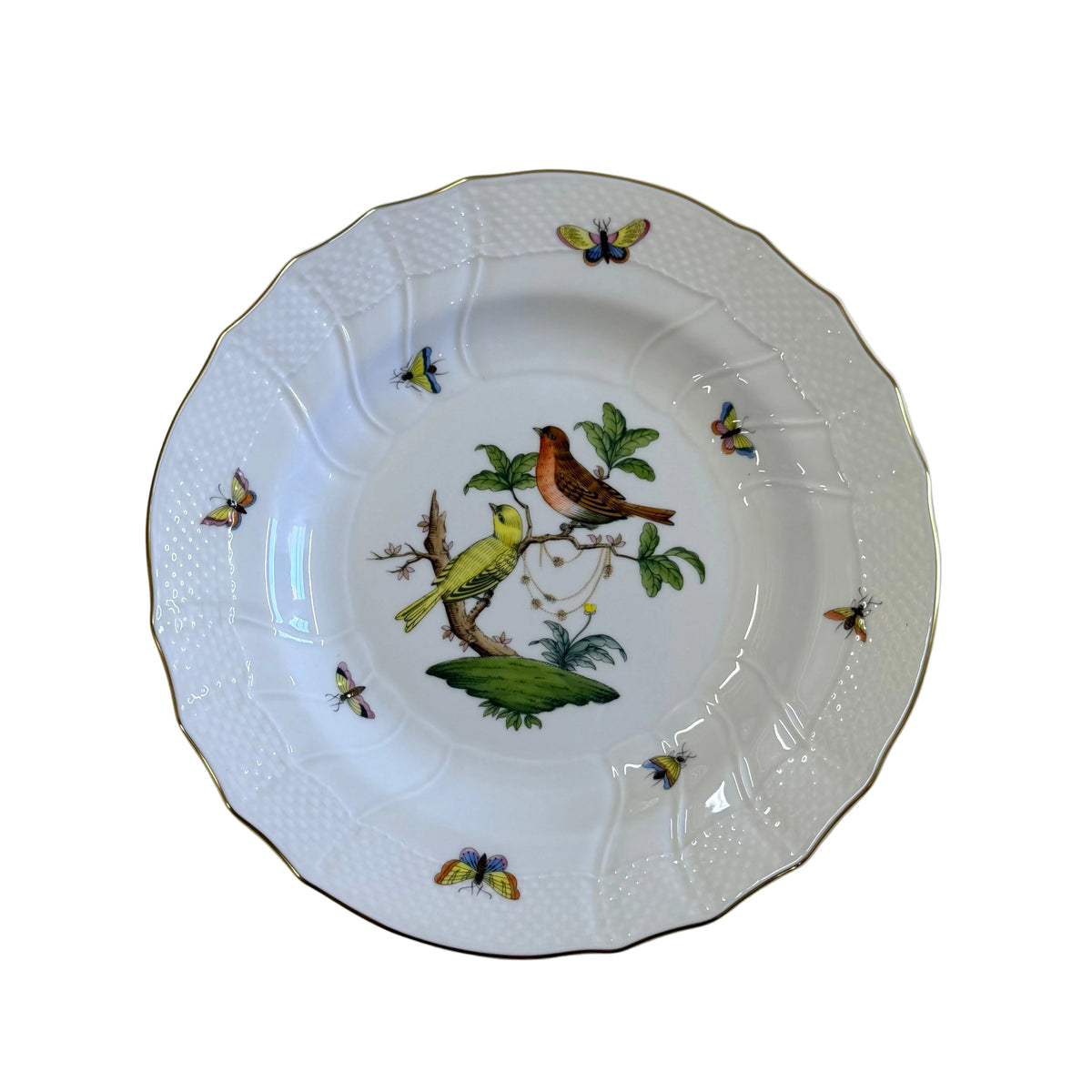 Herend Porcelain Rothschild Bird Dinner Plate 1525-0-00/RO-6
