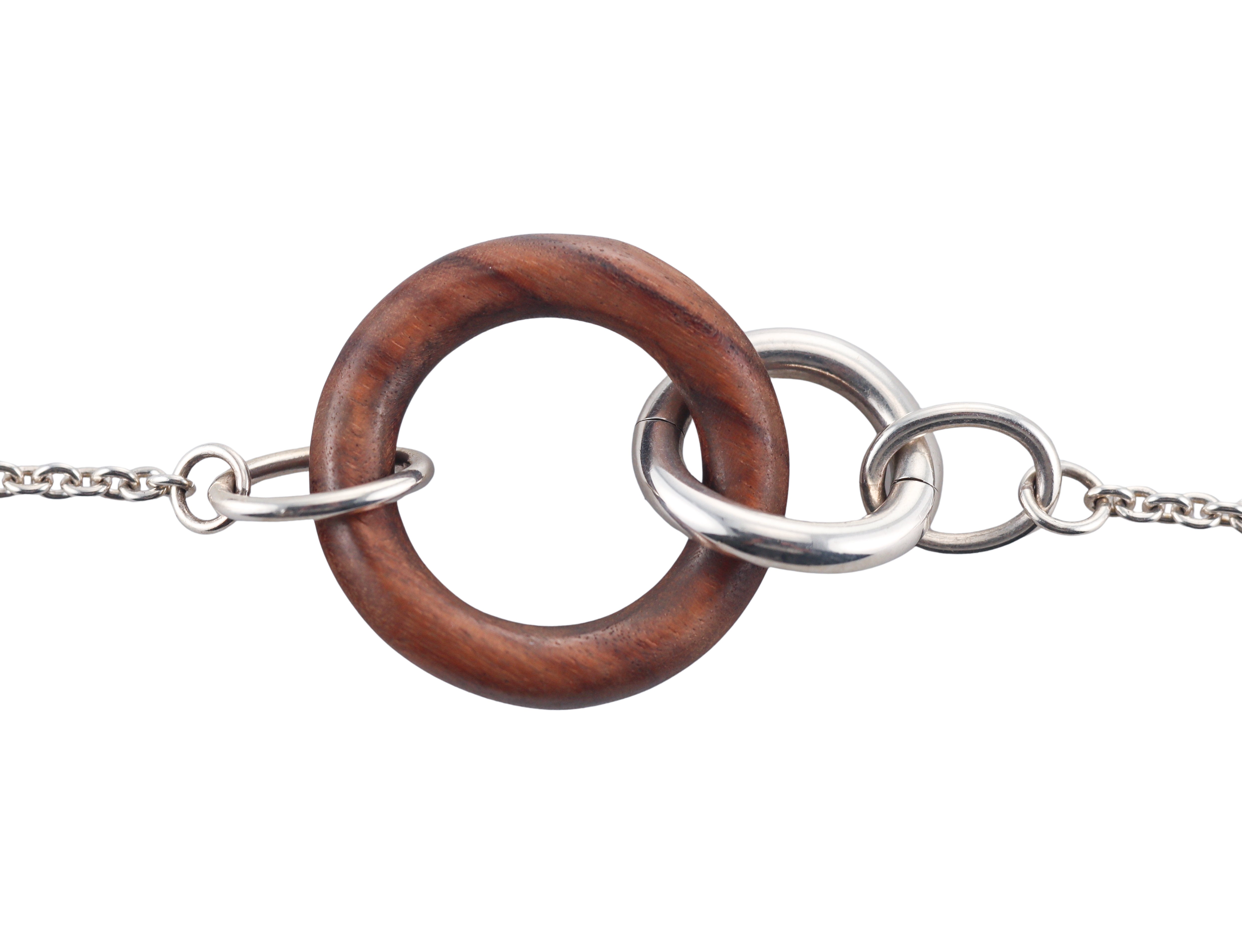 Idole De Christofle Bois & Argent Sterling Silver Rosewood Necklace 6706200