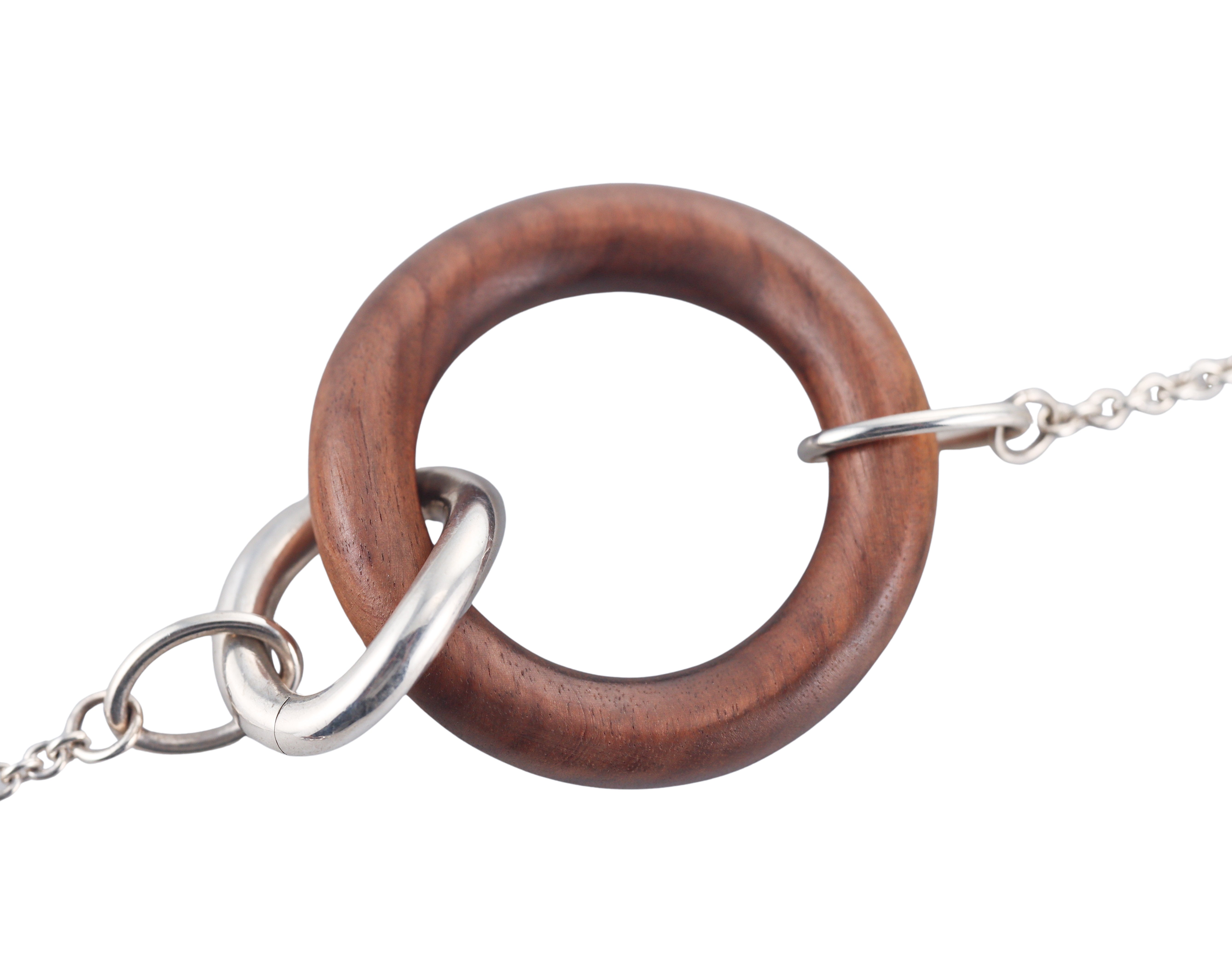 Idole De Christofle Bois & Argent Sterling Silver Rosewood Necklace 6706200