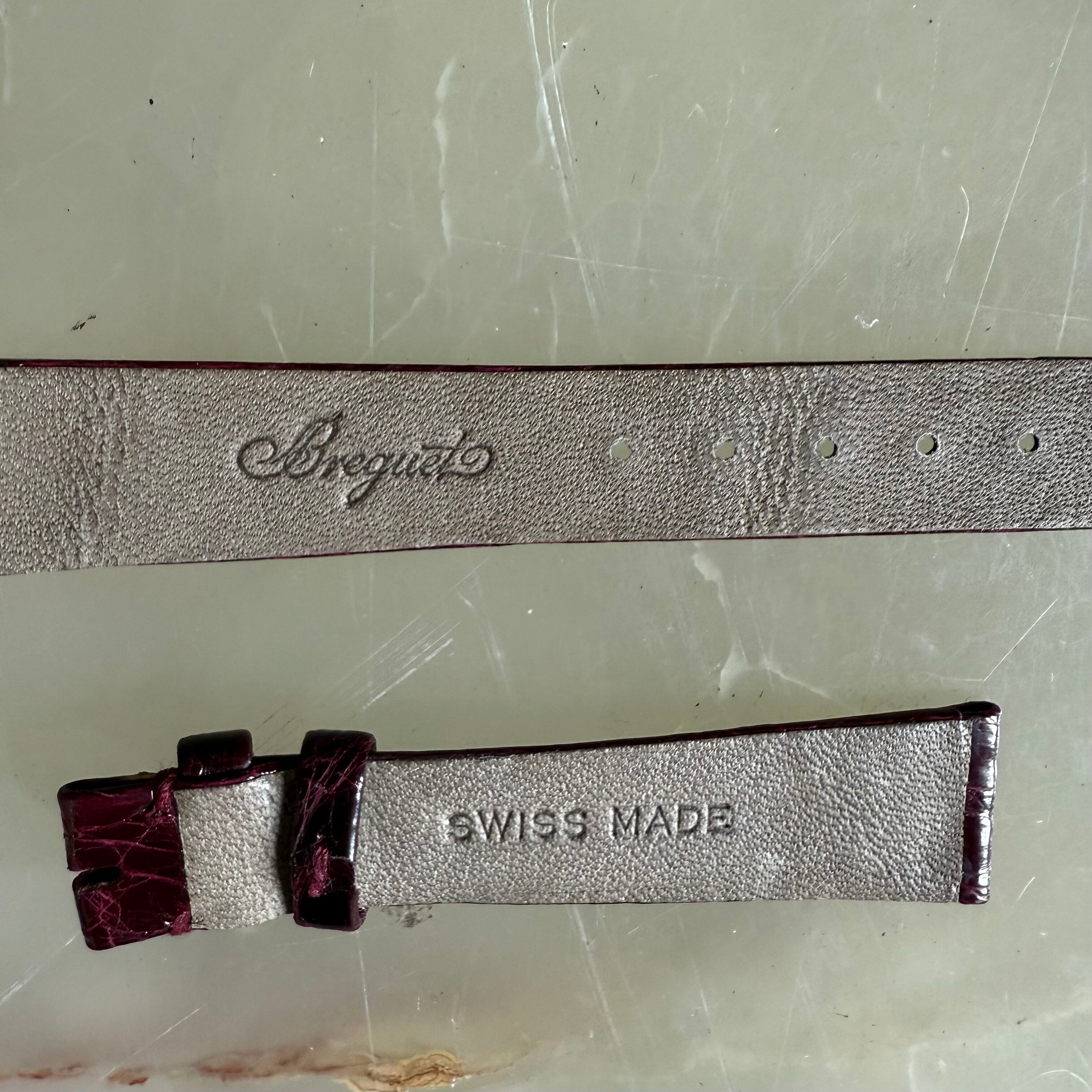 Authentic Breguet Burgundy Crocodile Watch Strap Band 17.5mm