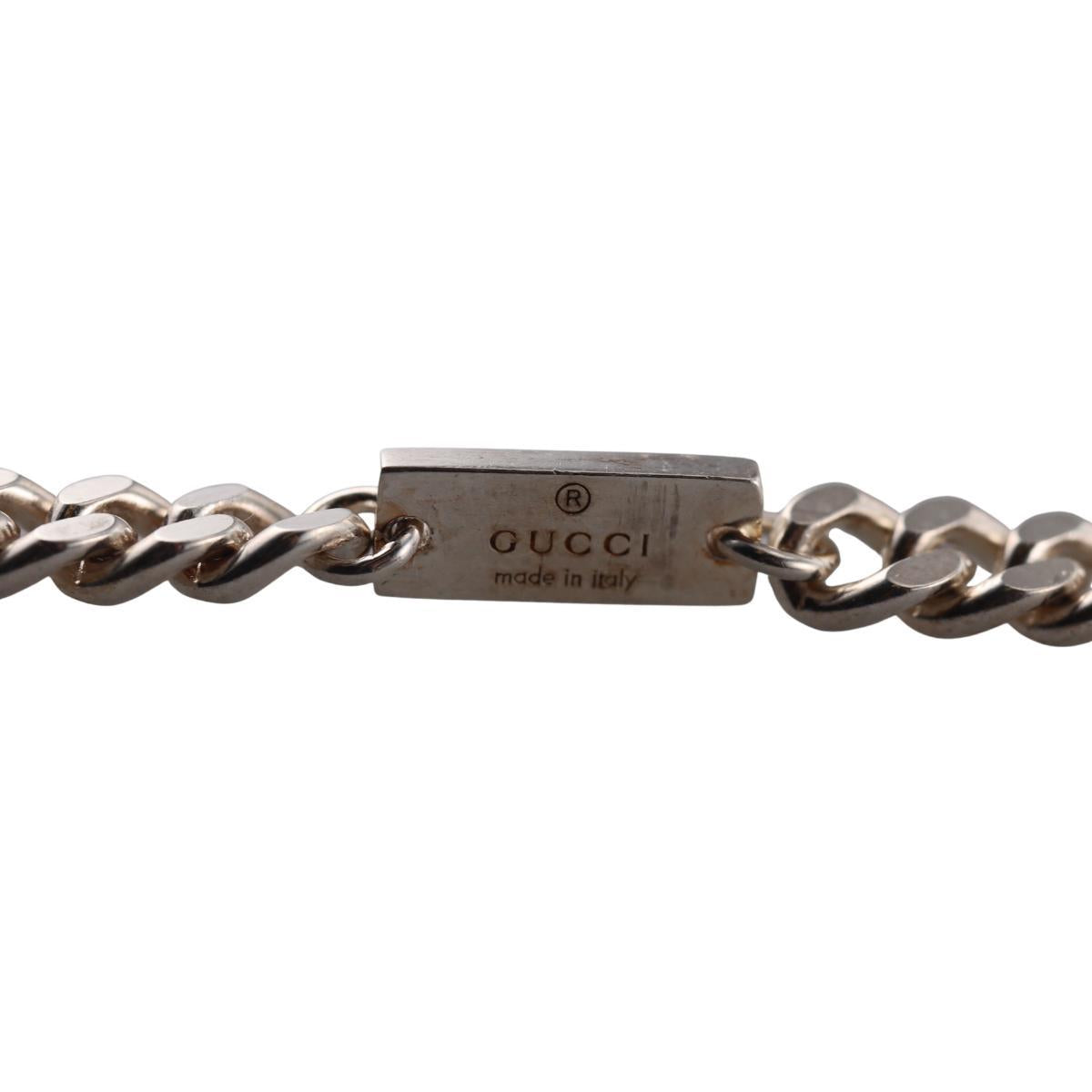 Gucci Marmont GG Sterling Silver Chain Bracelet Size 17