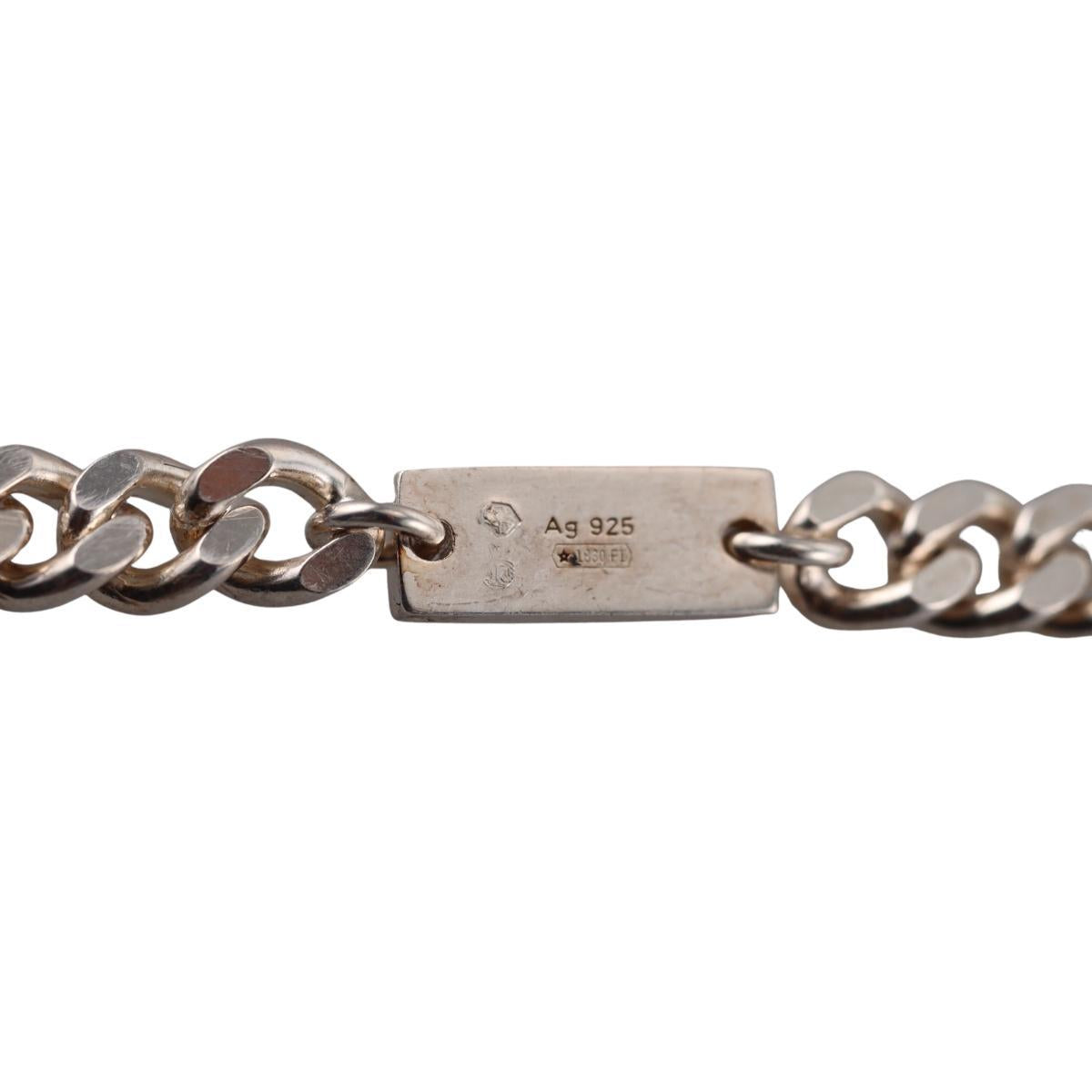 Gucci Marmont GG Sterling Silver Chain Bracelet Size 17
