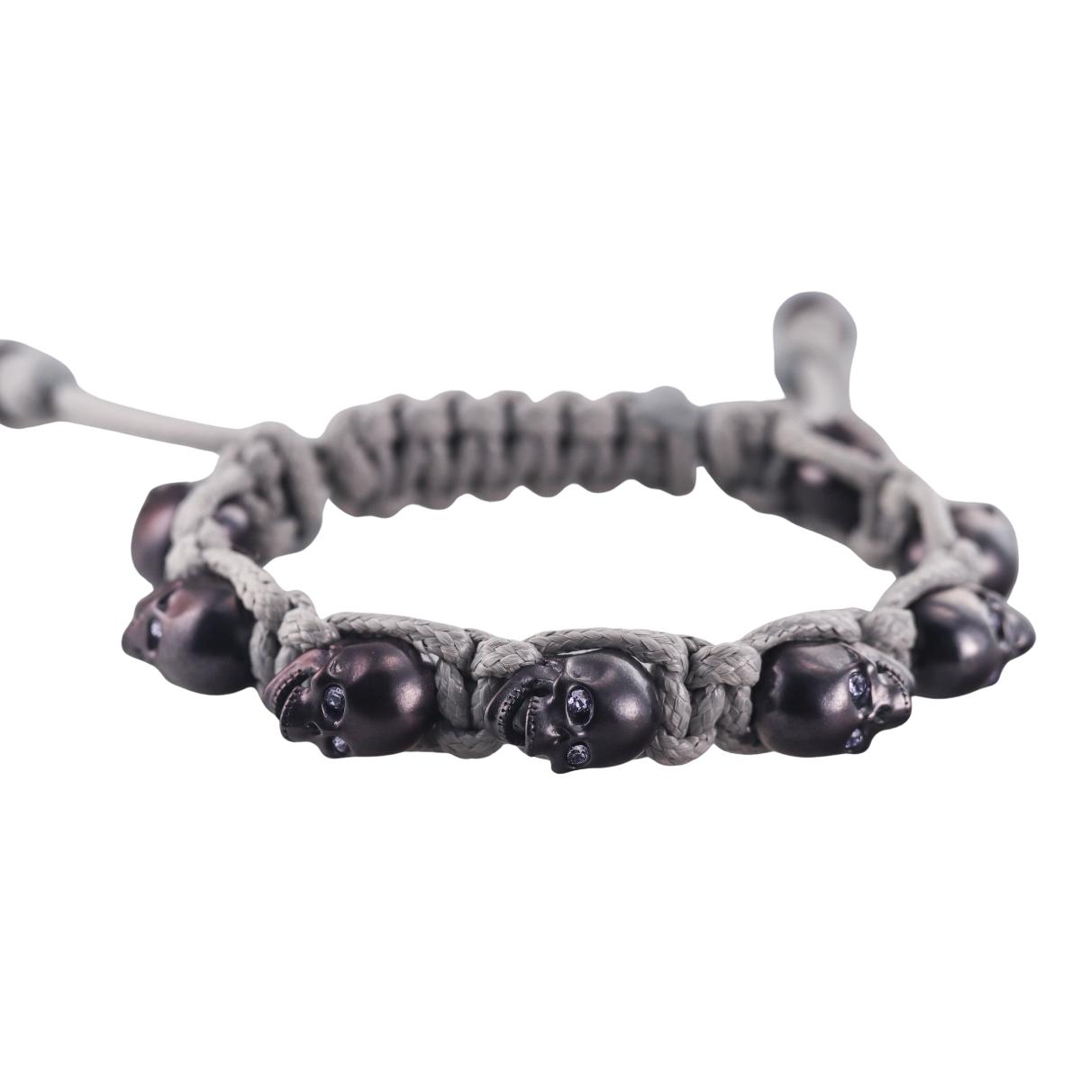 Skull Bomberg Skully Crystal Black and Gray Bracelet