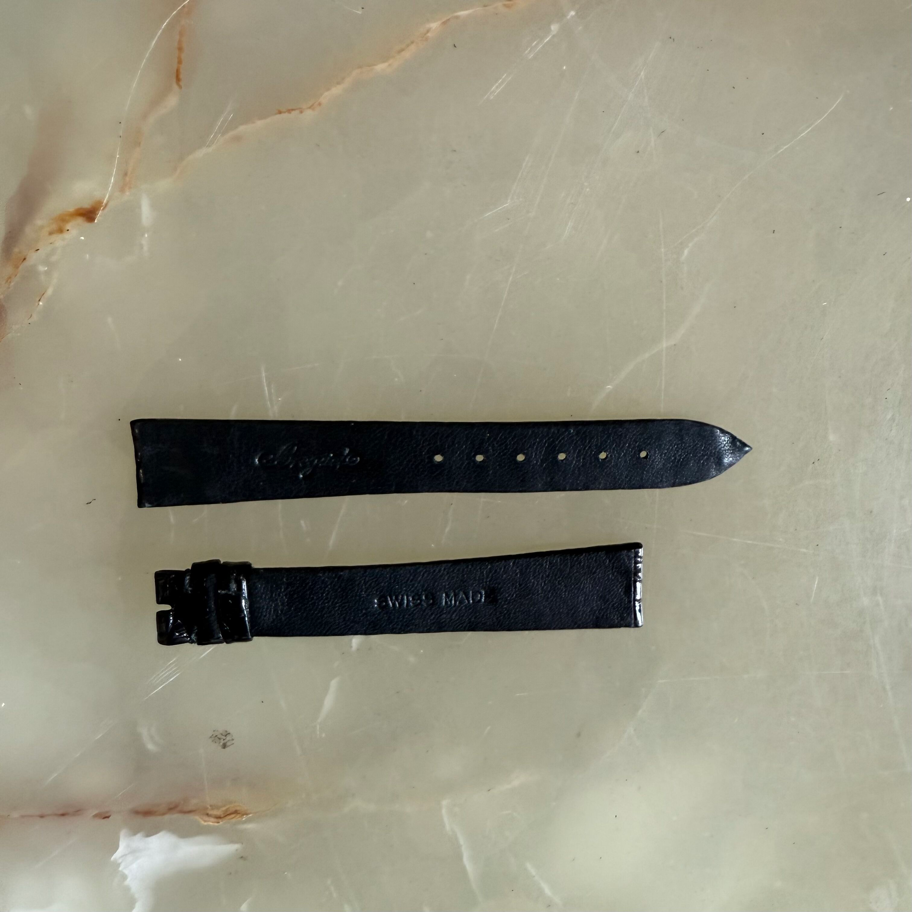 Authentic Breguet Black Crocodile Watch Strap Band 17.5mm