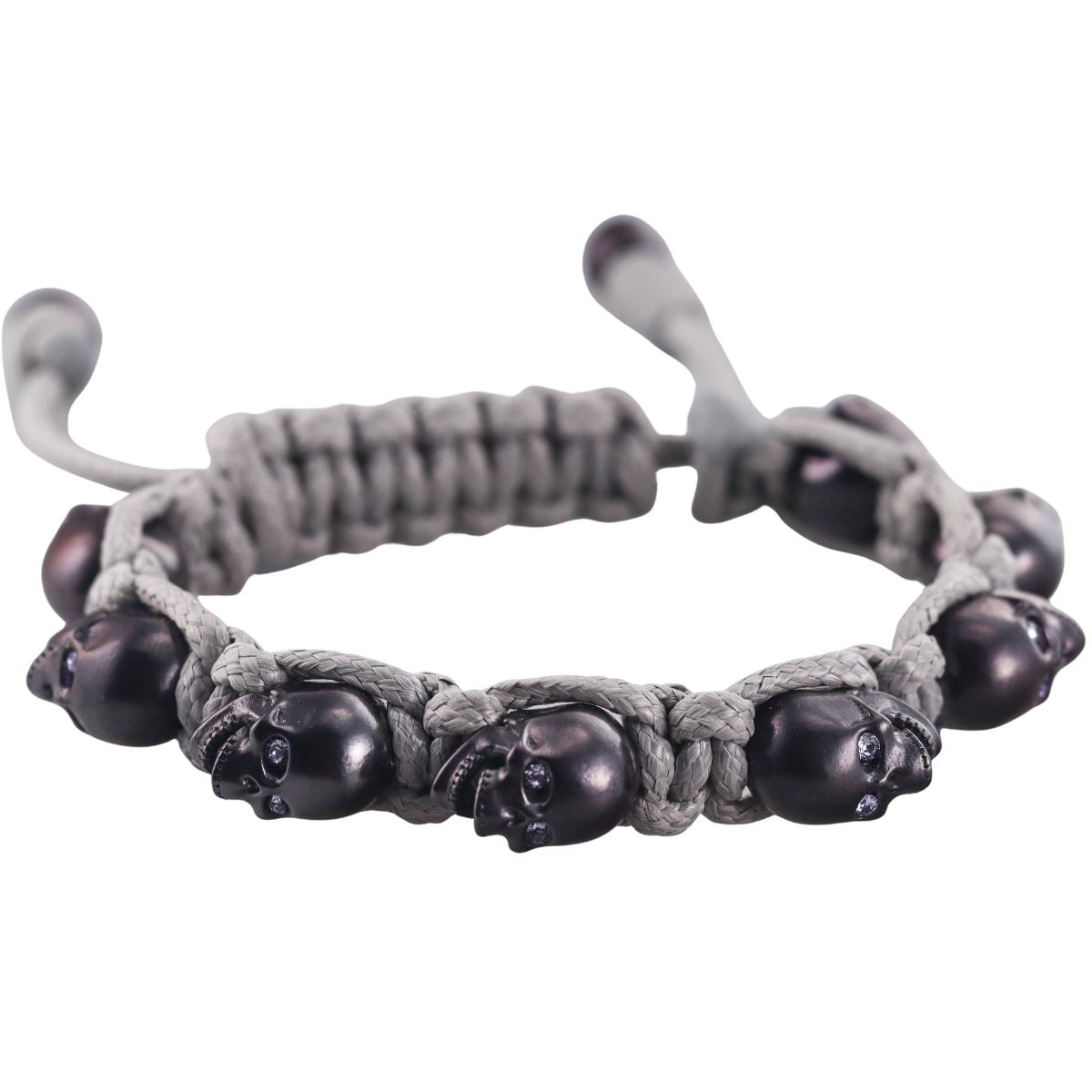 Skull Bomberg Skully Crystal Black and Gray Bracelet