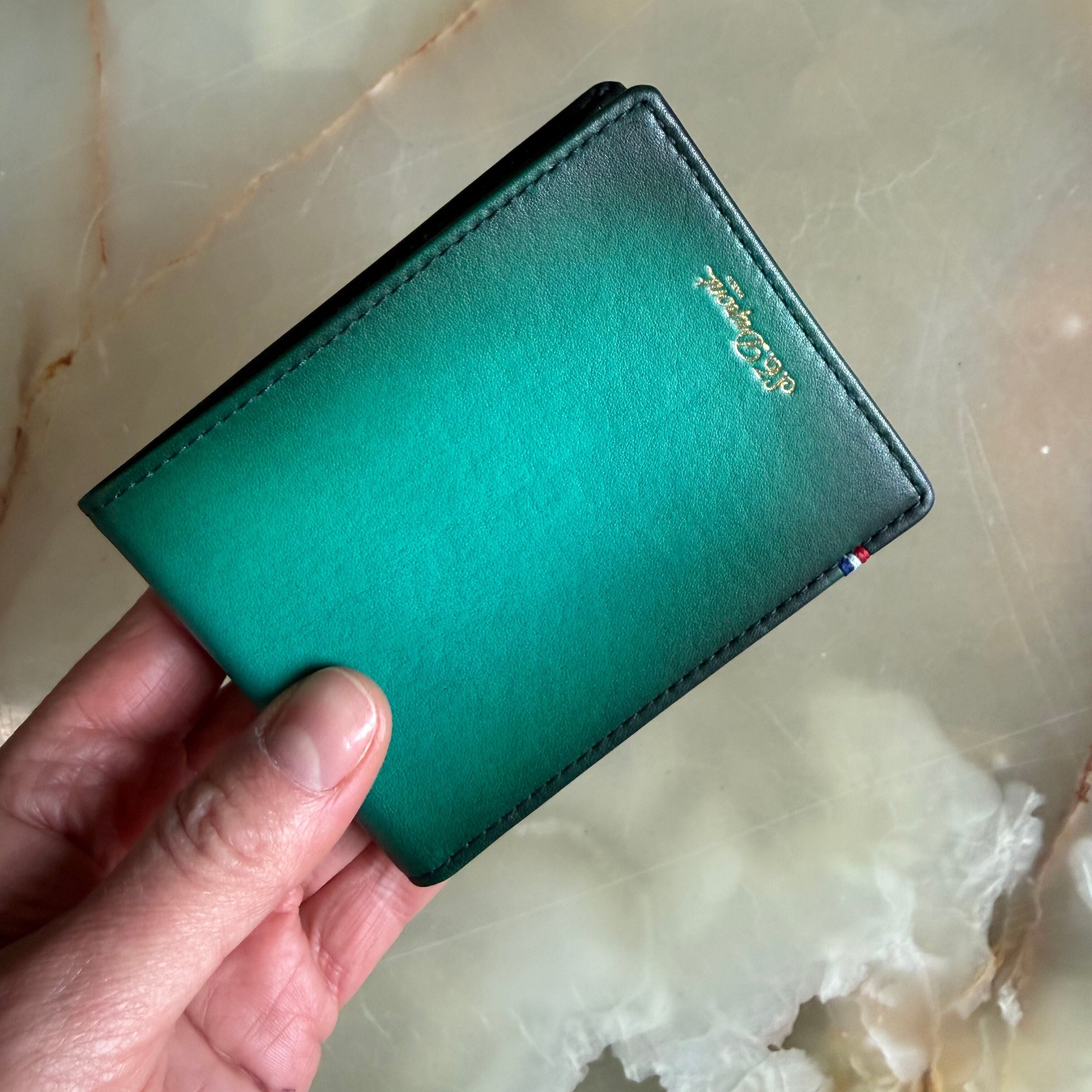 S.T. Dupont Atelier Emerald Green Leather Wallet 190230