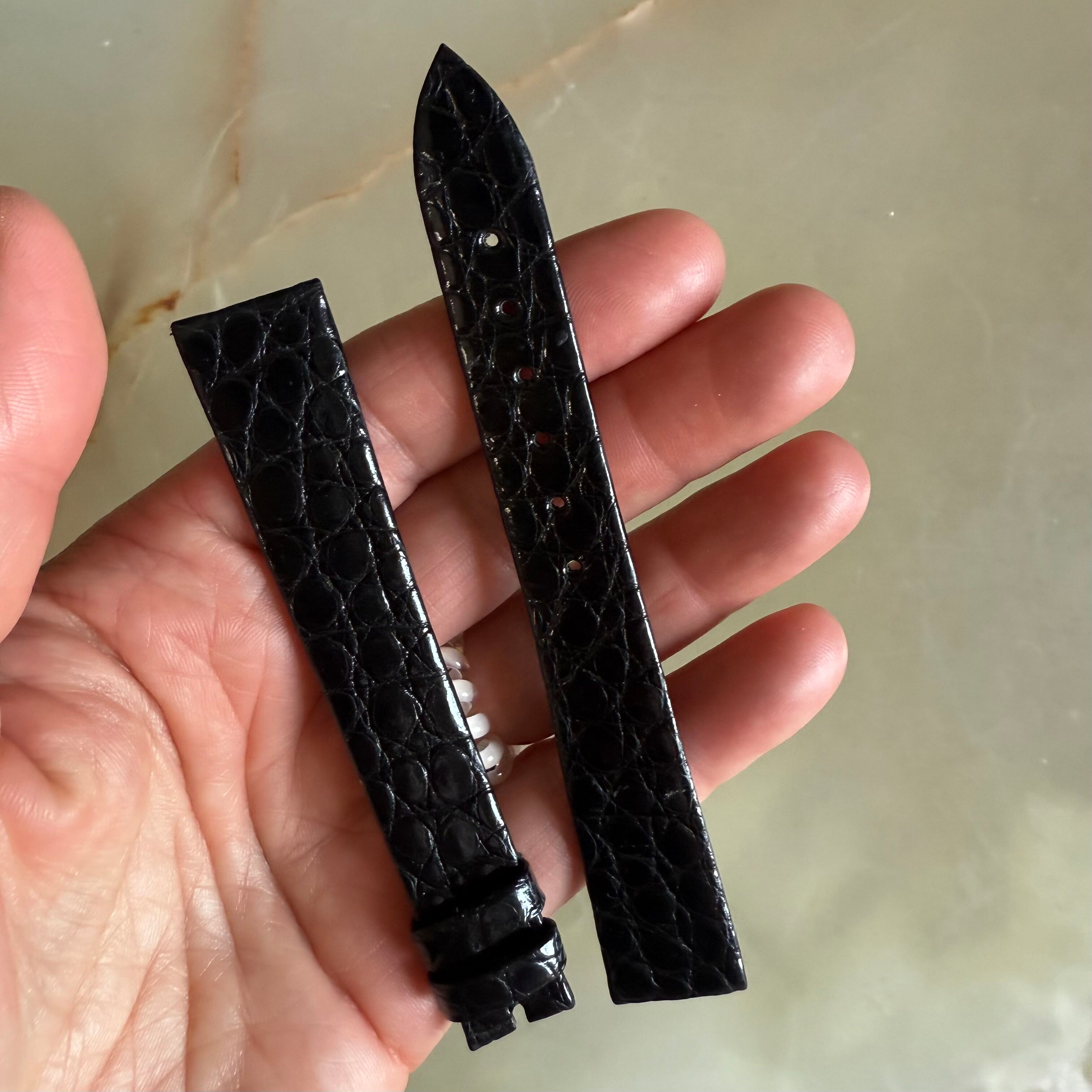 Authentic Breguet Black Crocodile Watch Strap Band 17.5mm