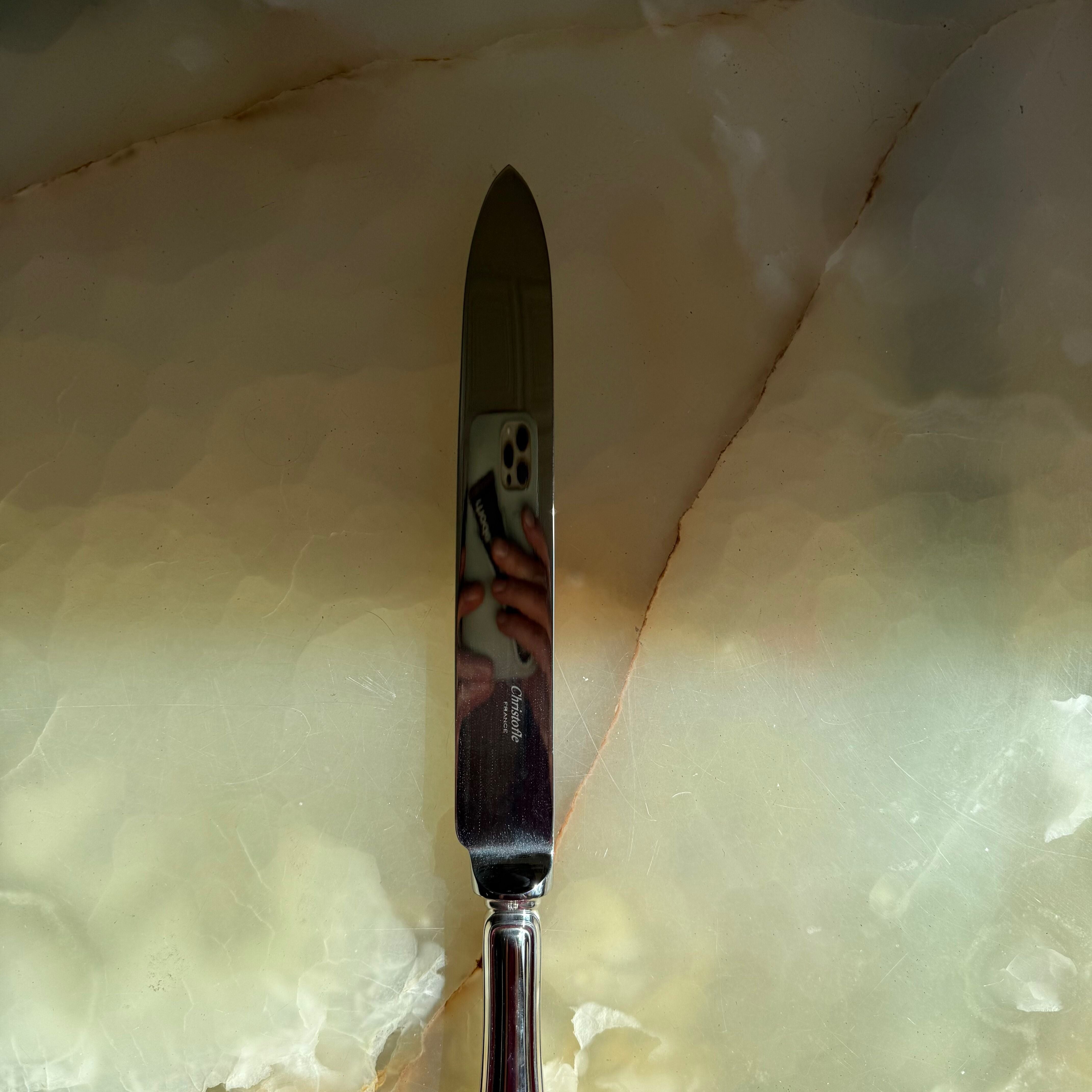 Christofle Spatours Silver Plated Carving Knife Fork Set 0012064-0012085