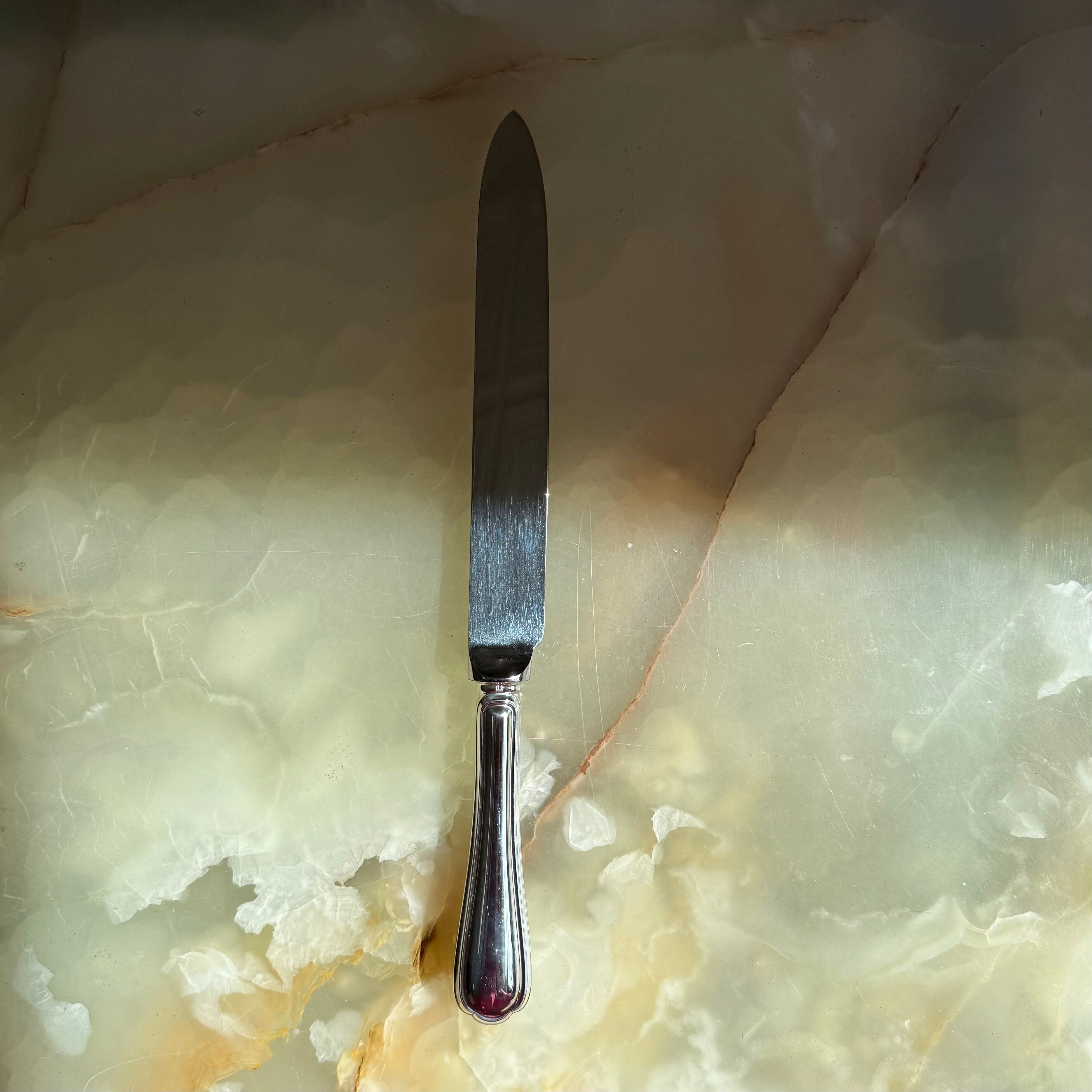 Christofle Spatours Silver Plated Carving Knife Fork Set 0012064-0012085