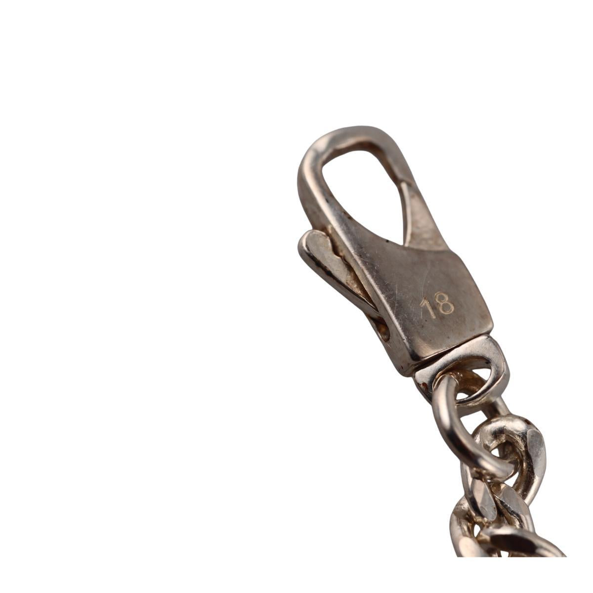 Gucci Trademark Tag Sterling Silver Chain Bracelet