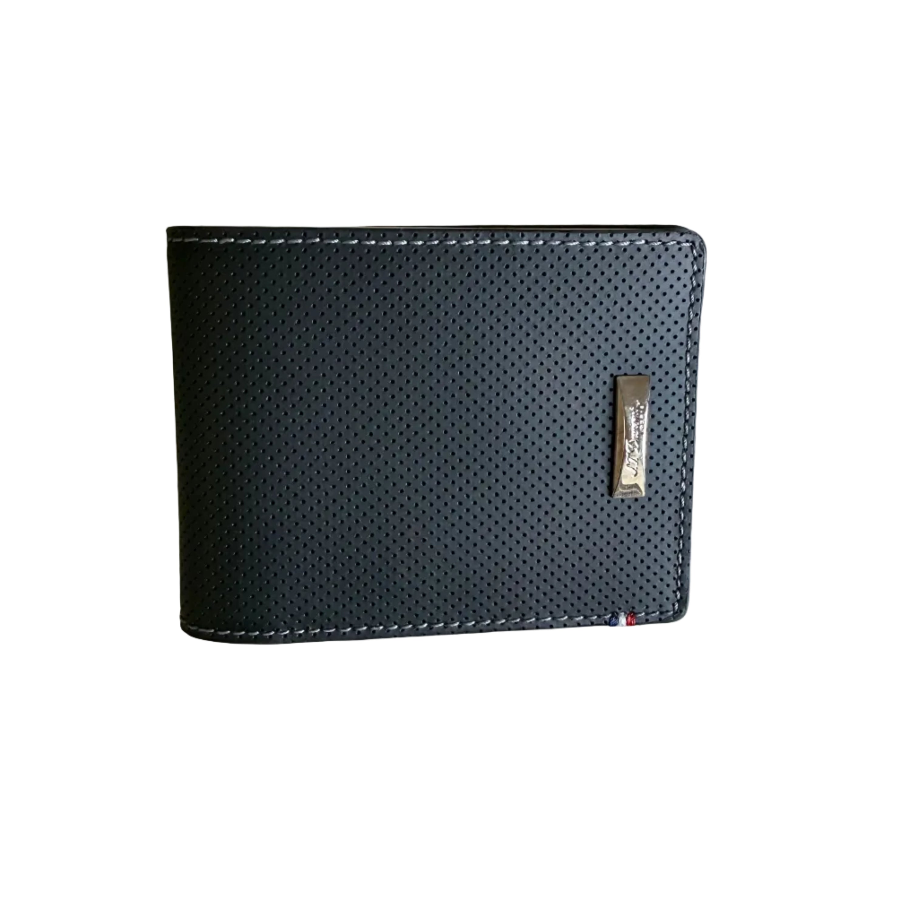 S.T. Dupont Perforated Black Leather Wallet 170401DC